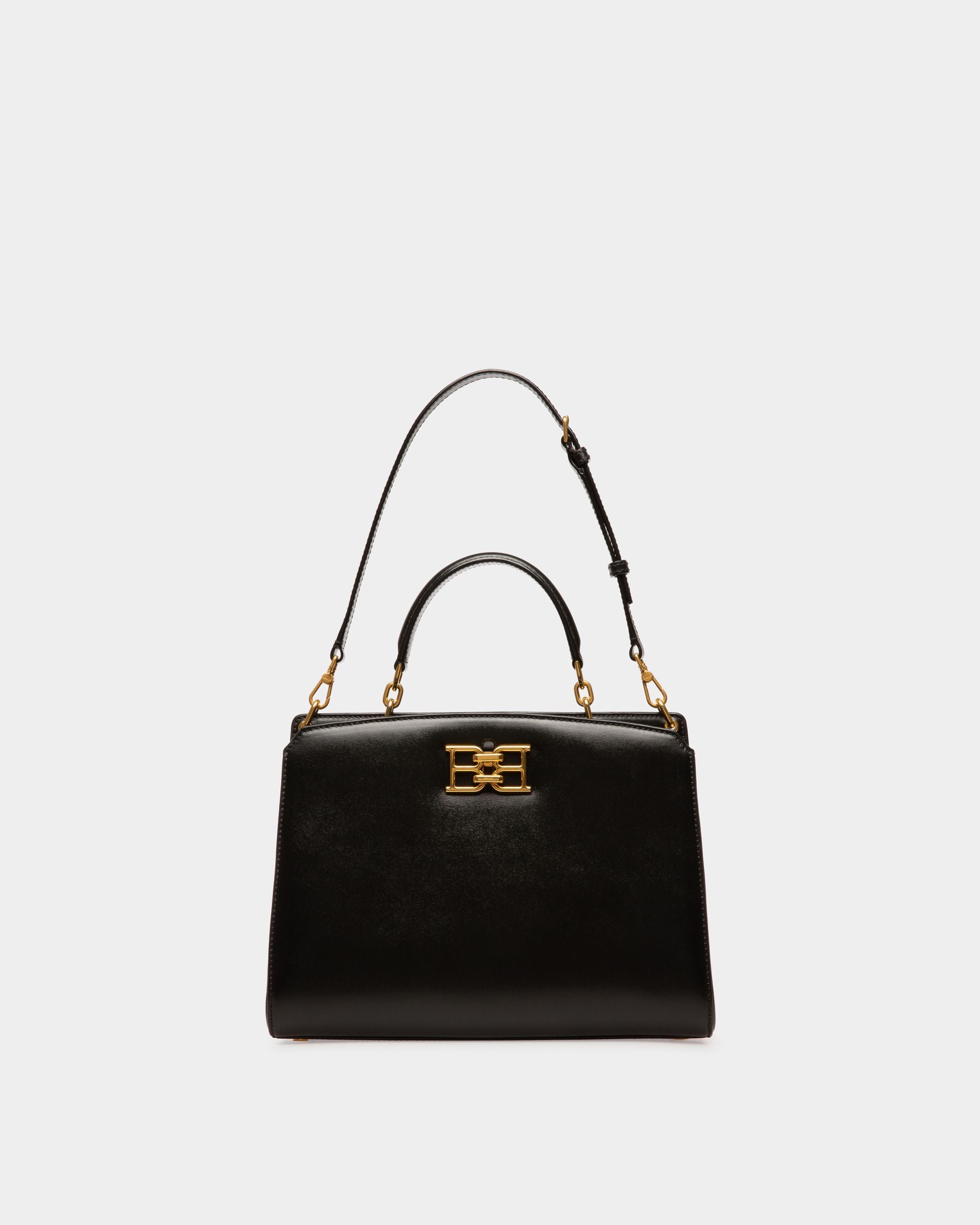 Bonnye Leather Top Handle Bag In Black - Women's - Bally - 06