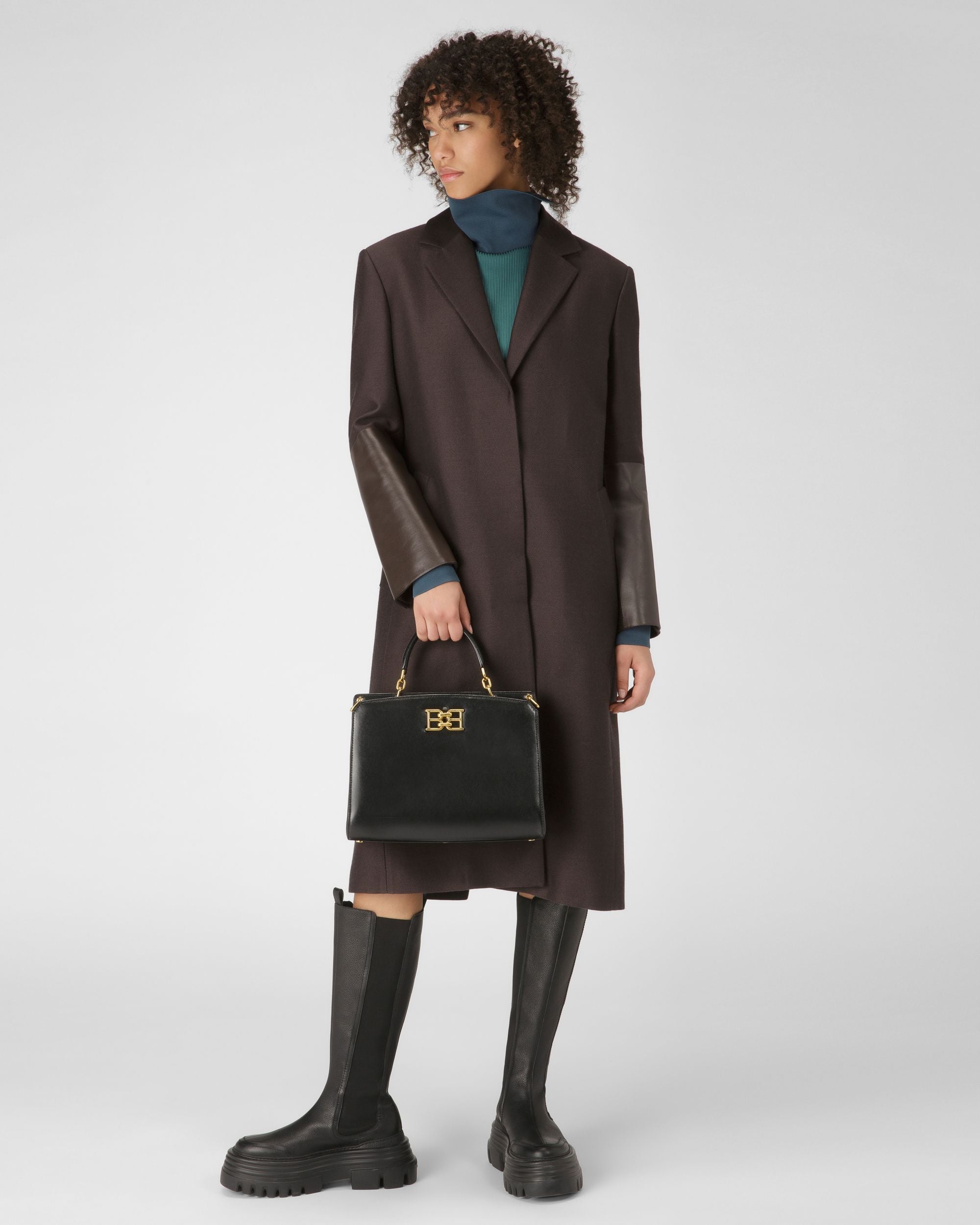Bonnye Leather Top Handle Bag In Black - Women's - Bally - 07