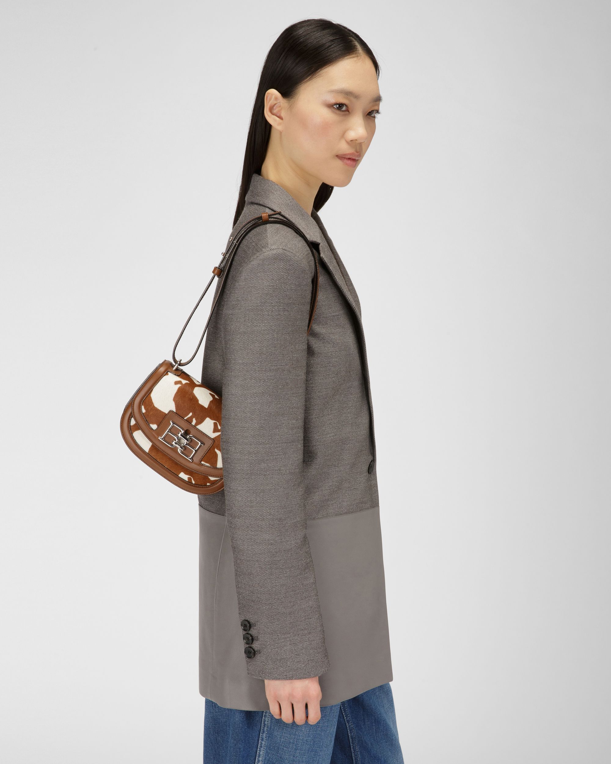 Baily Leather Minibag In White & Brown - Women's - Bally - 02