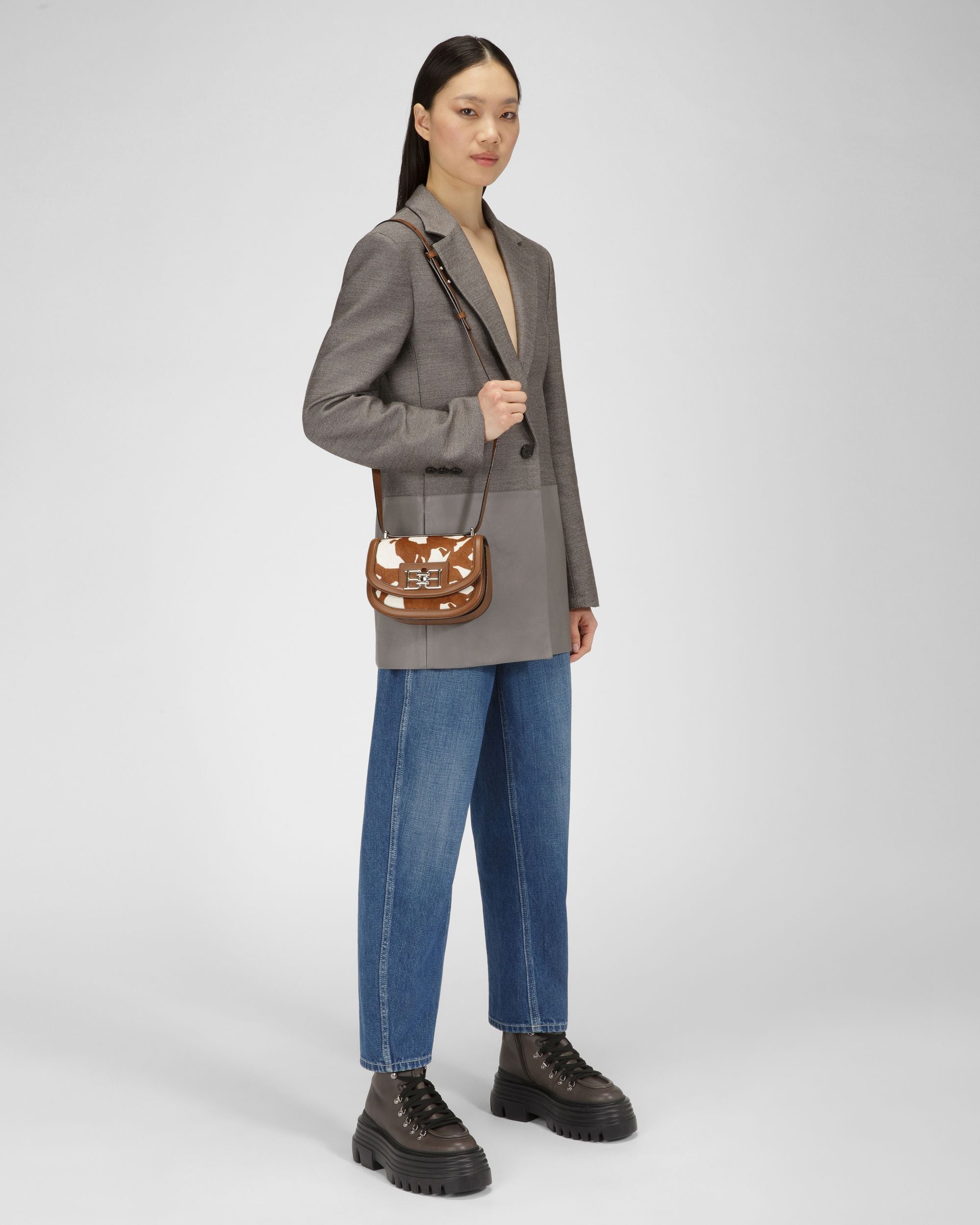 Baily Leather Minibag In White & Brown - Women's - Bally - 07
