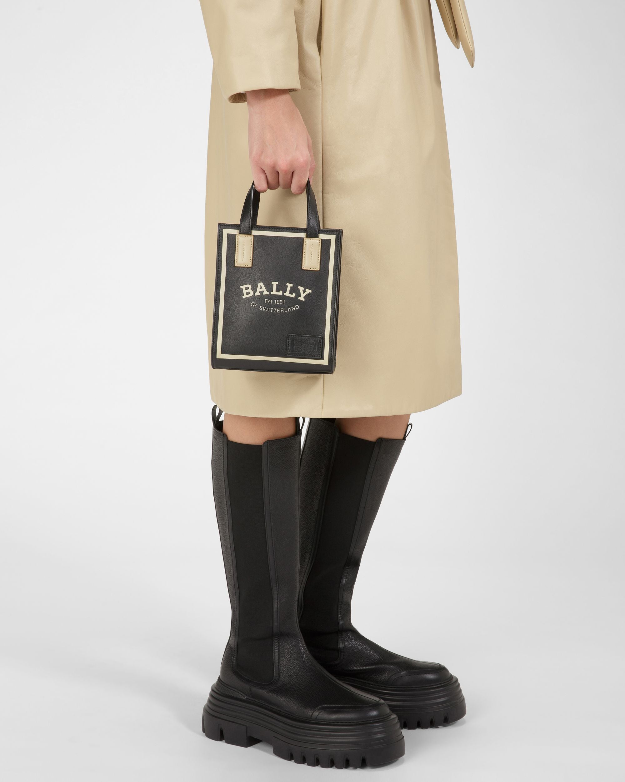 Crystalia Xs Leather Minibag In Black - Women's - Bally - 02