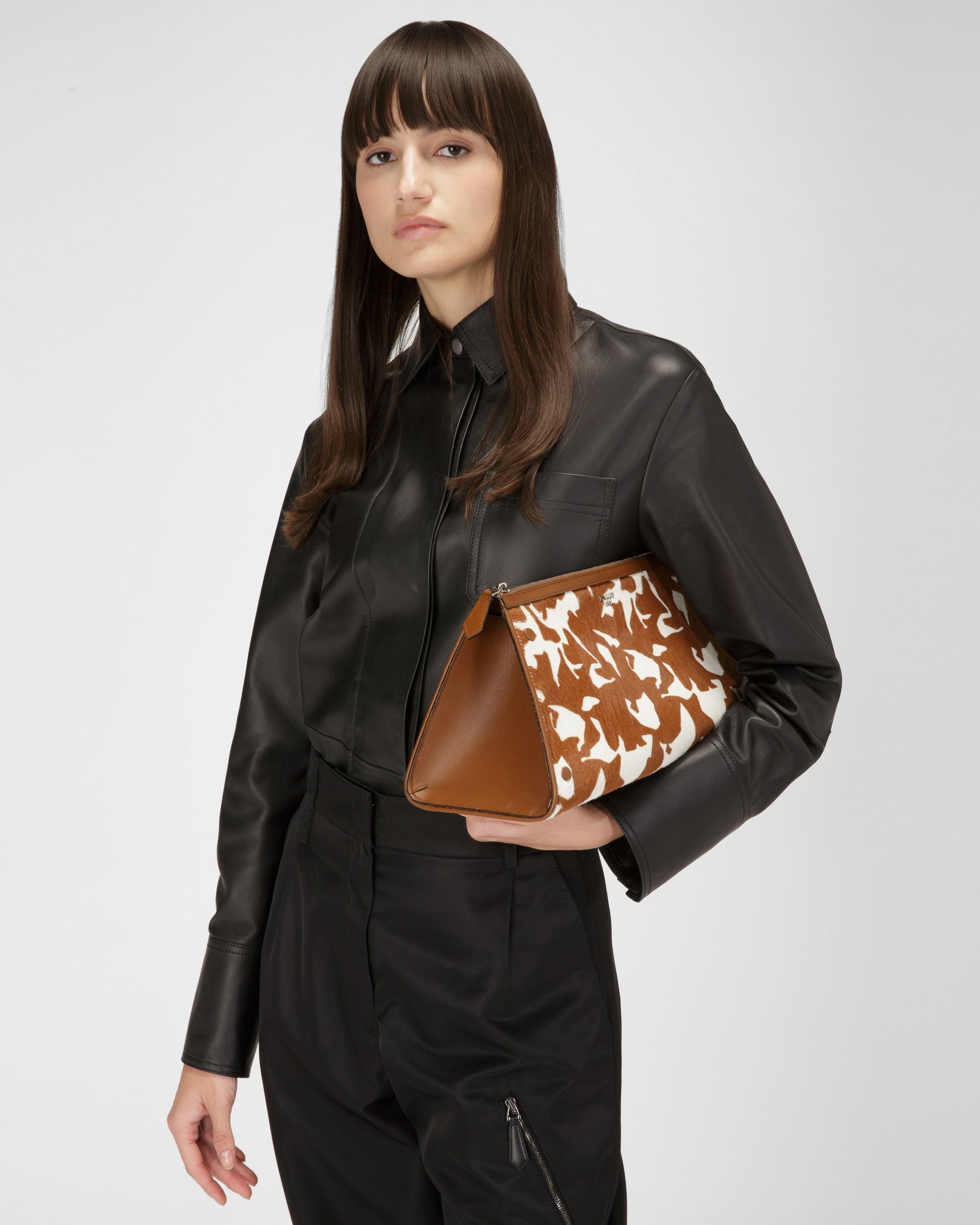 Arieel Leather Minibag In White & Brown - Women's - Bally - 06