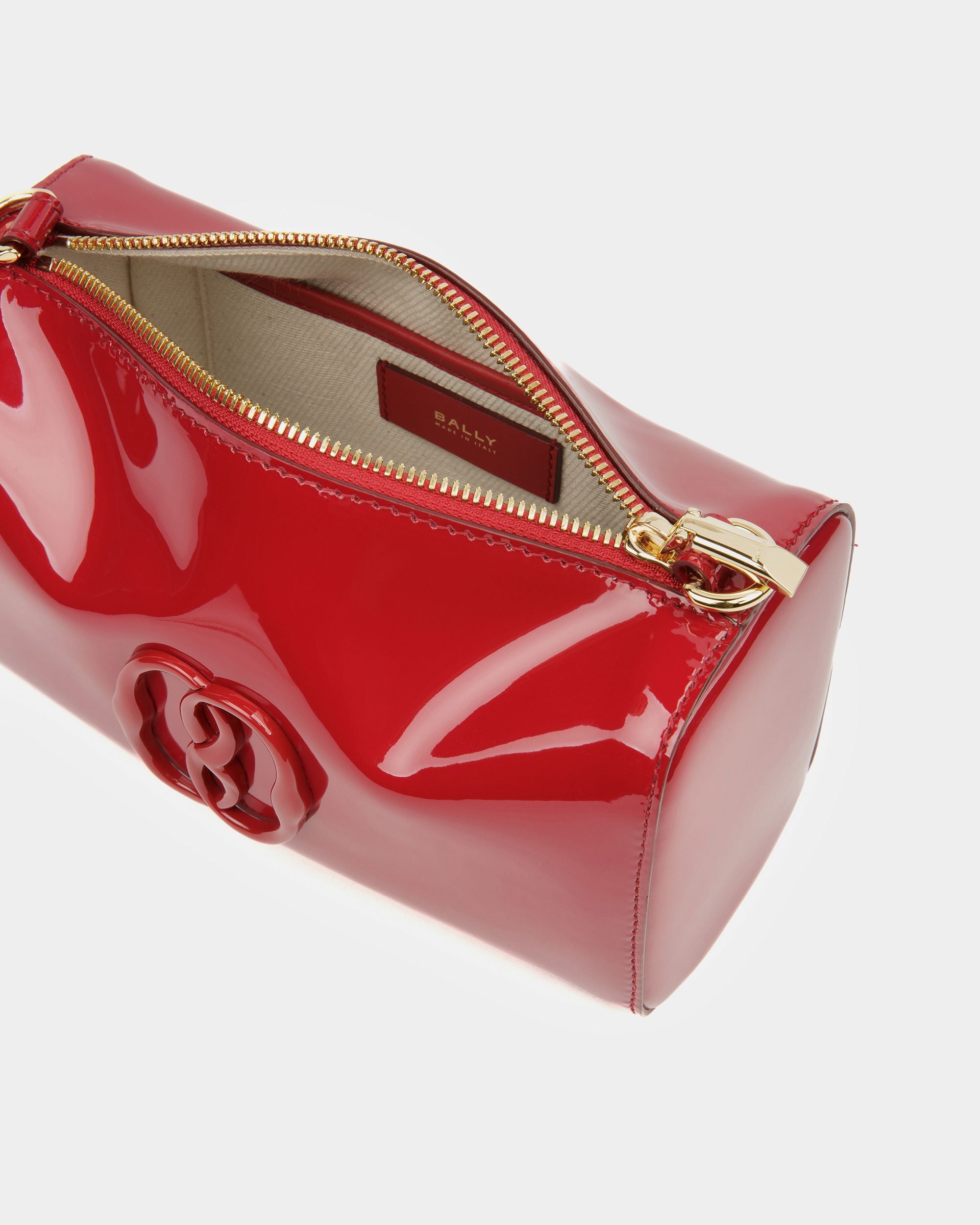 Emblem Minibag In Deep Ruby Leather - Women's - Bally - 03