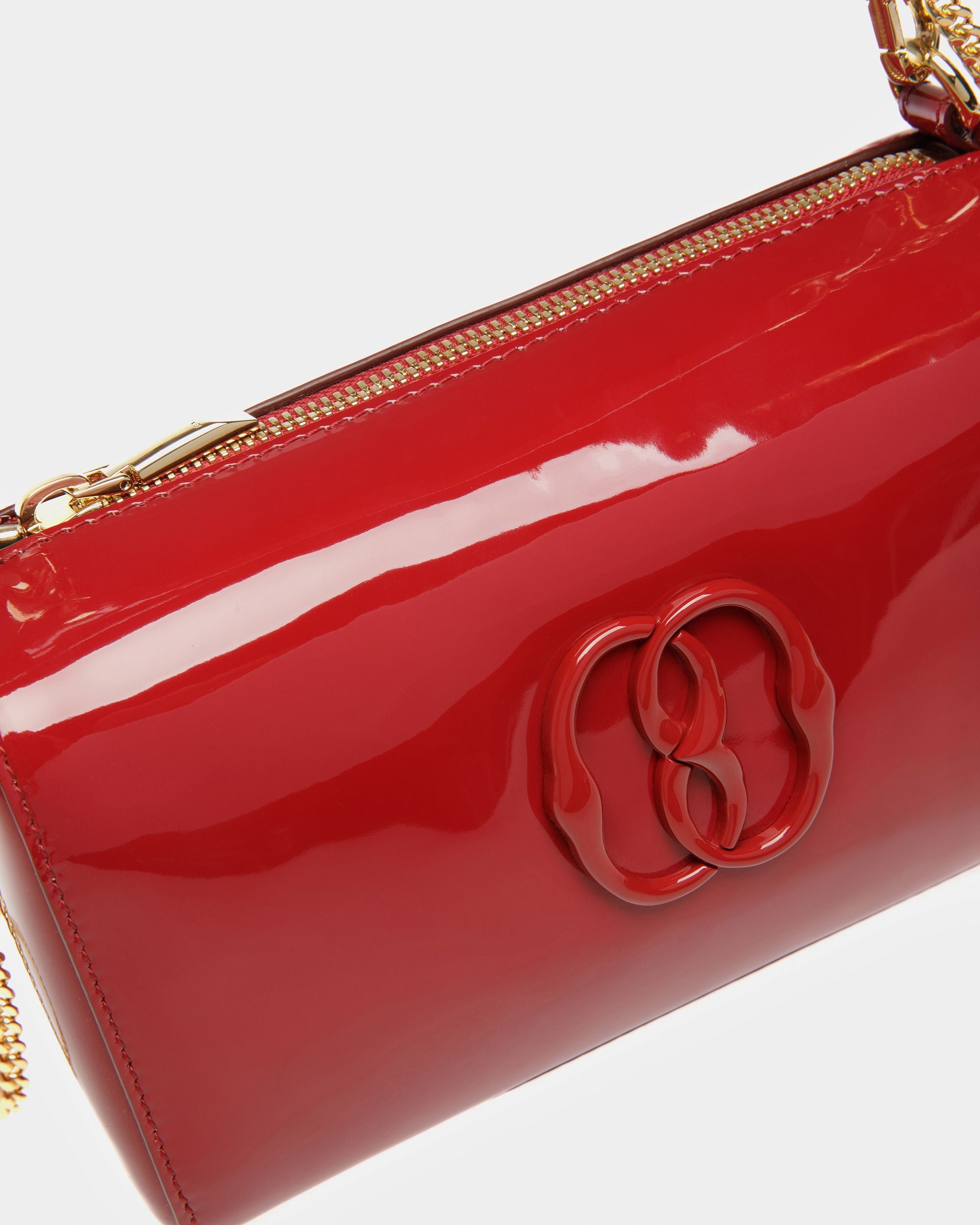 Emblem Minibag In Deep Ruby Leather - Women's - Bally - 04