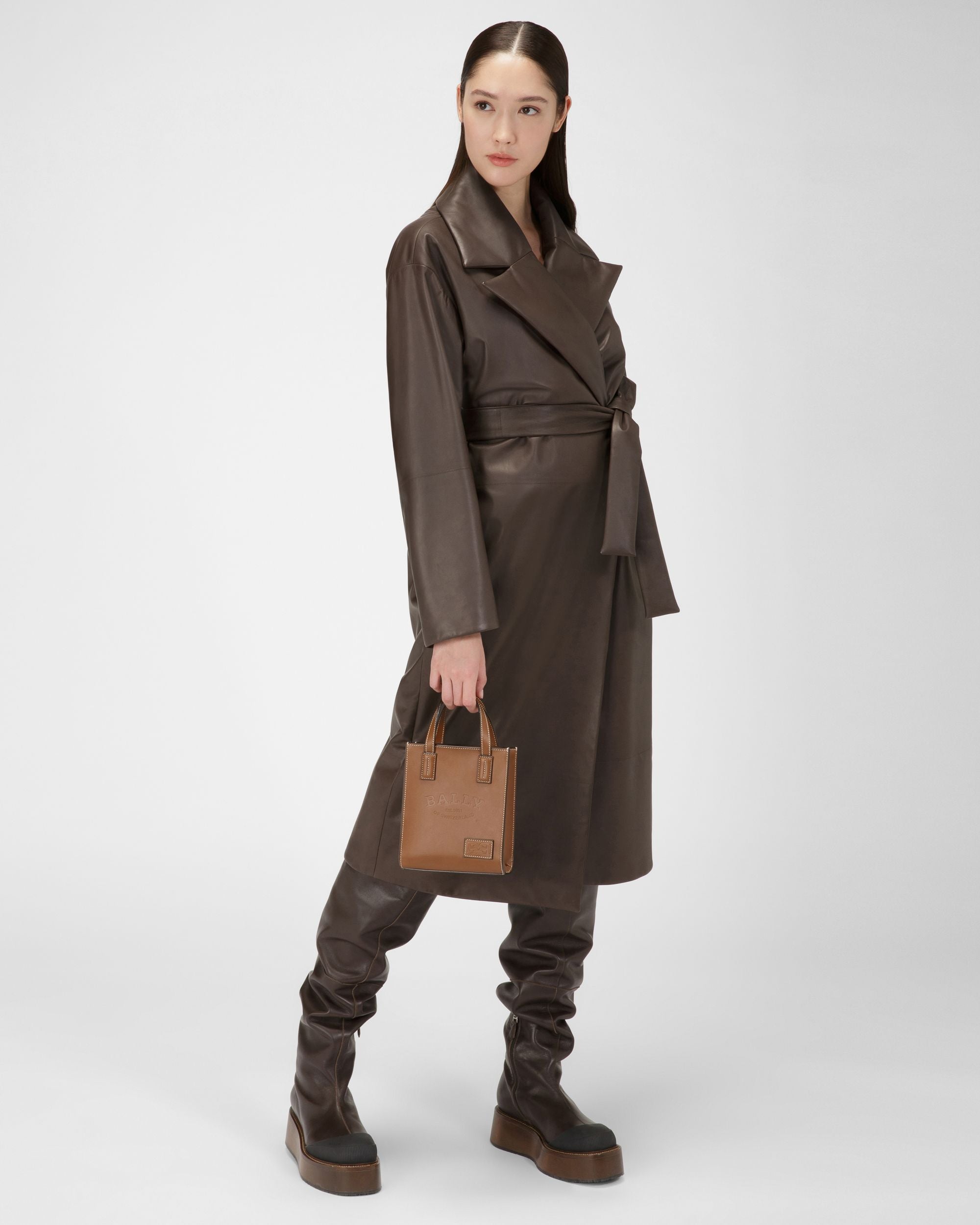 Crystalia Xs Leather Minibag In Brown - Women's - Bally - 08