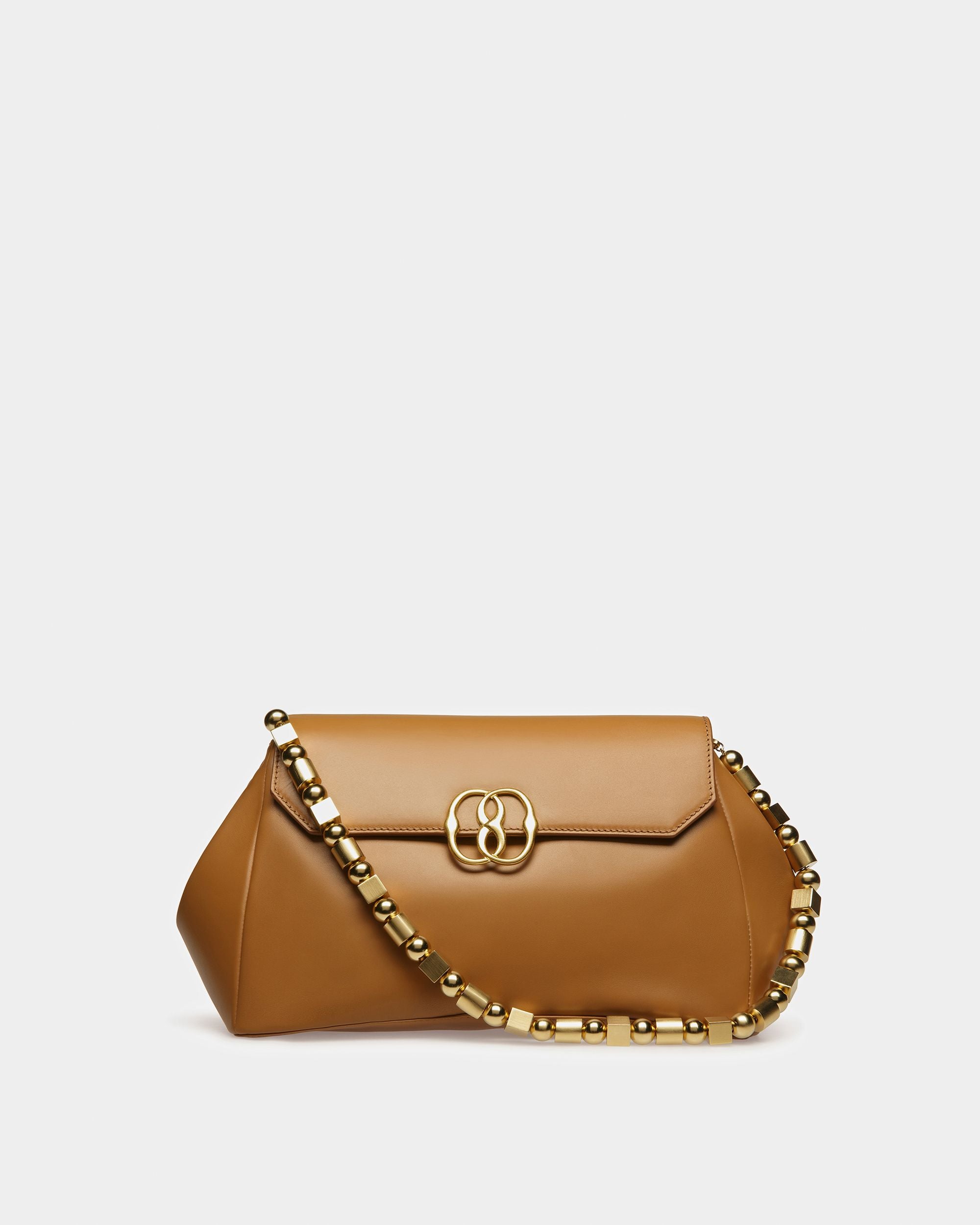 Emblem Shoulder Bag In Plain Leather - Women's - Bally - 01