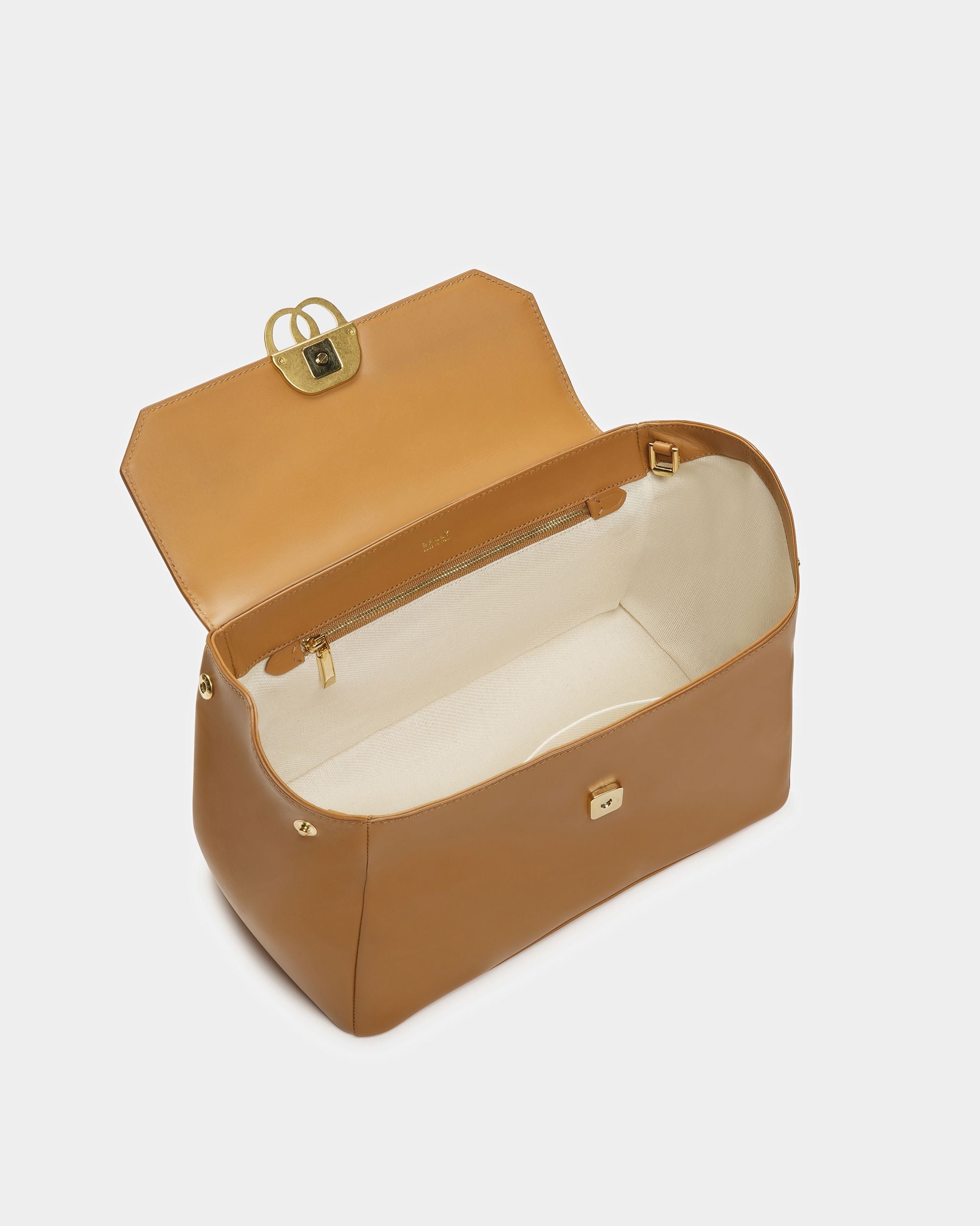 Emblem Shoulder Bag In Plain Leather - Women's - Bally - 02