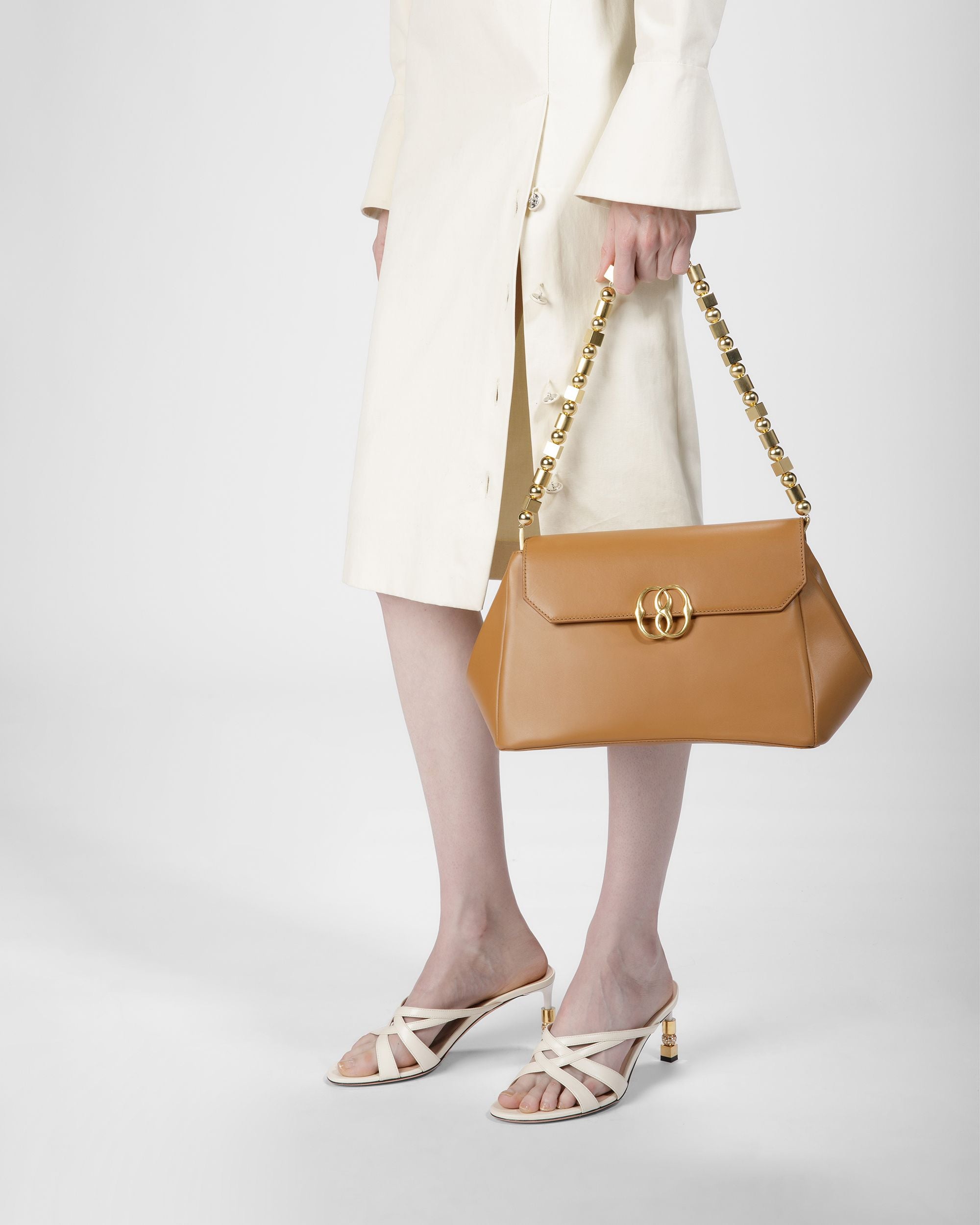 Emblem Shoulder Bag In Plain Leather - Women's - Bally - 09