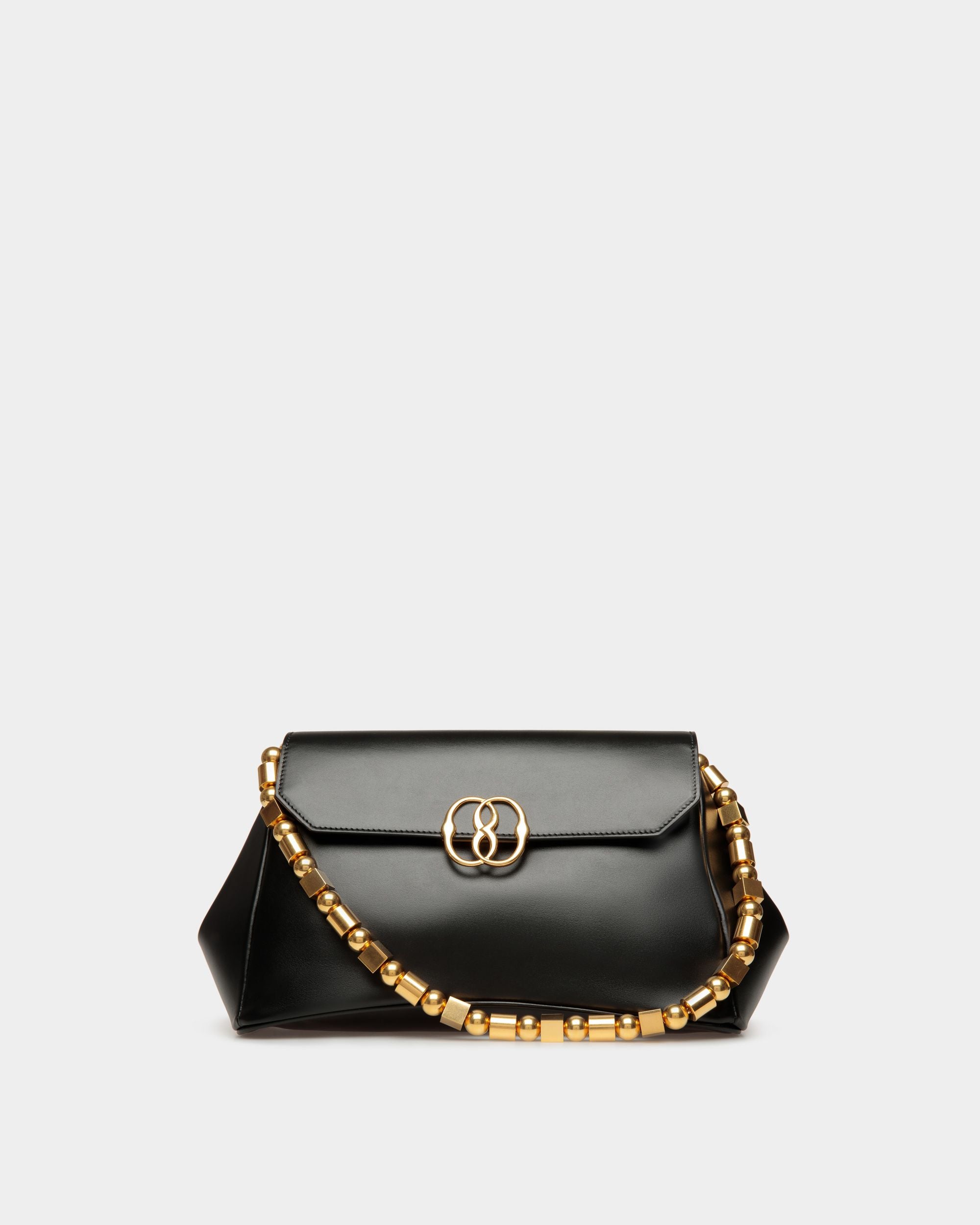 Emblem Shoulder Bag In Plain Leather - Women's - Bally - 01