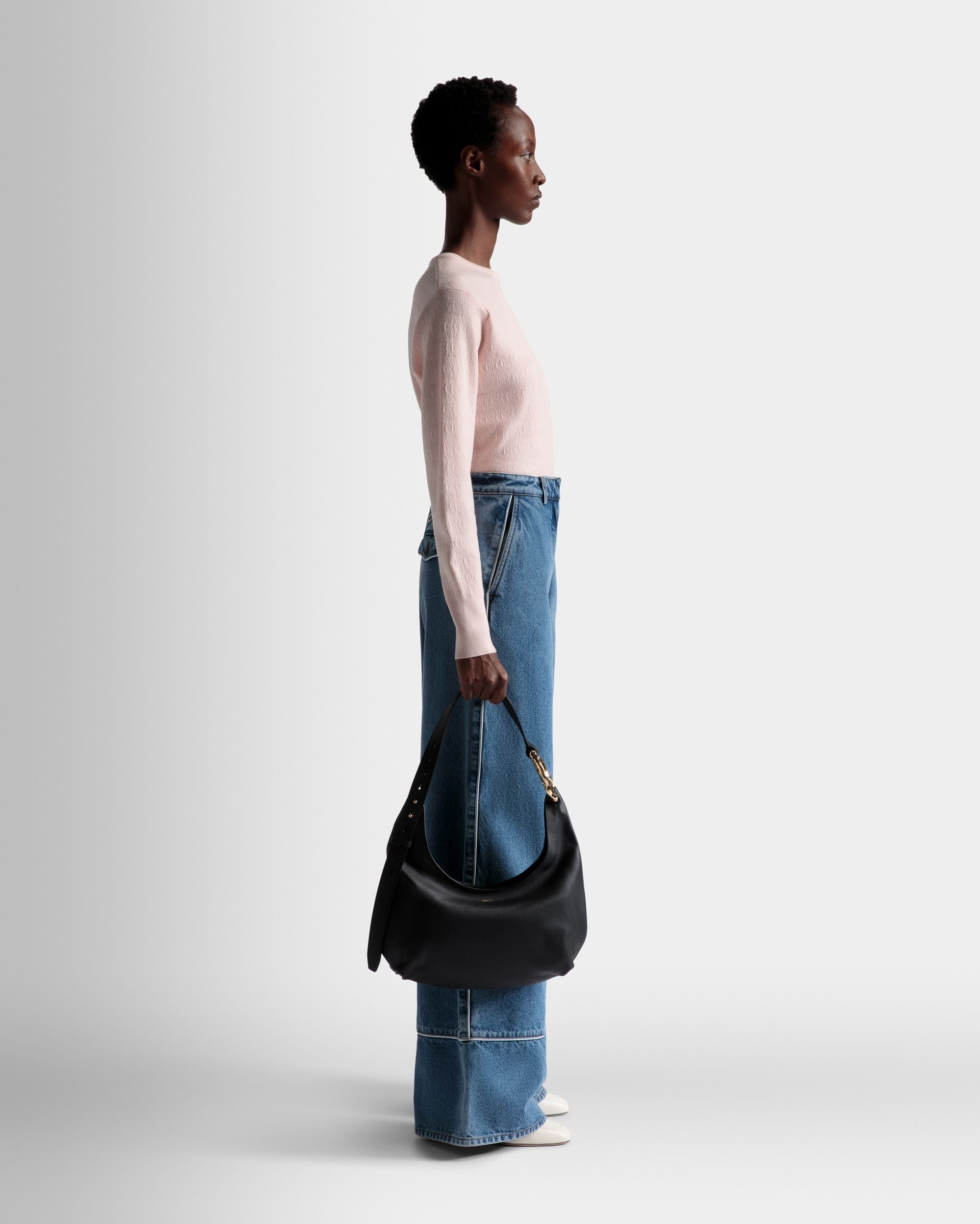 Baroque Hobo Bag In Black Leather - Women's - Bally - 02