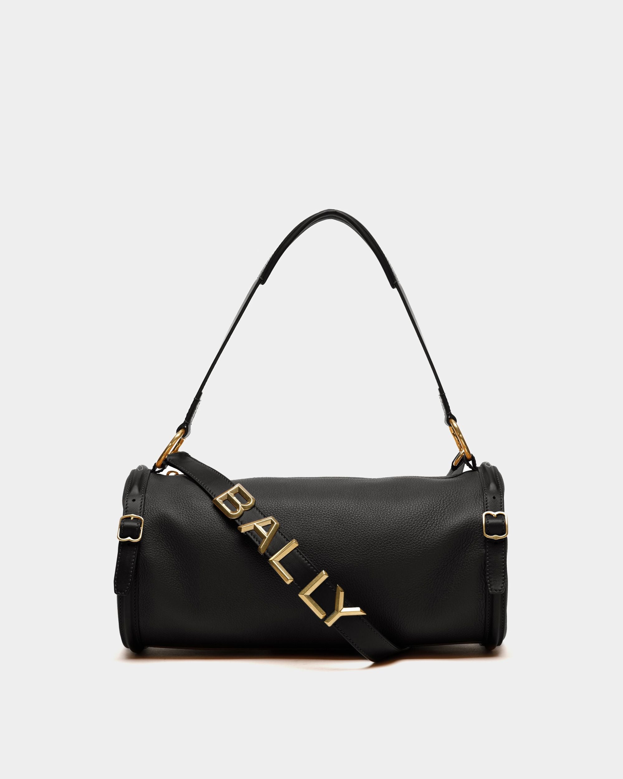 Small Barrel Crossbody Bag In Black Leather - Women's - Bally - 01