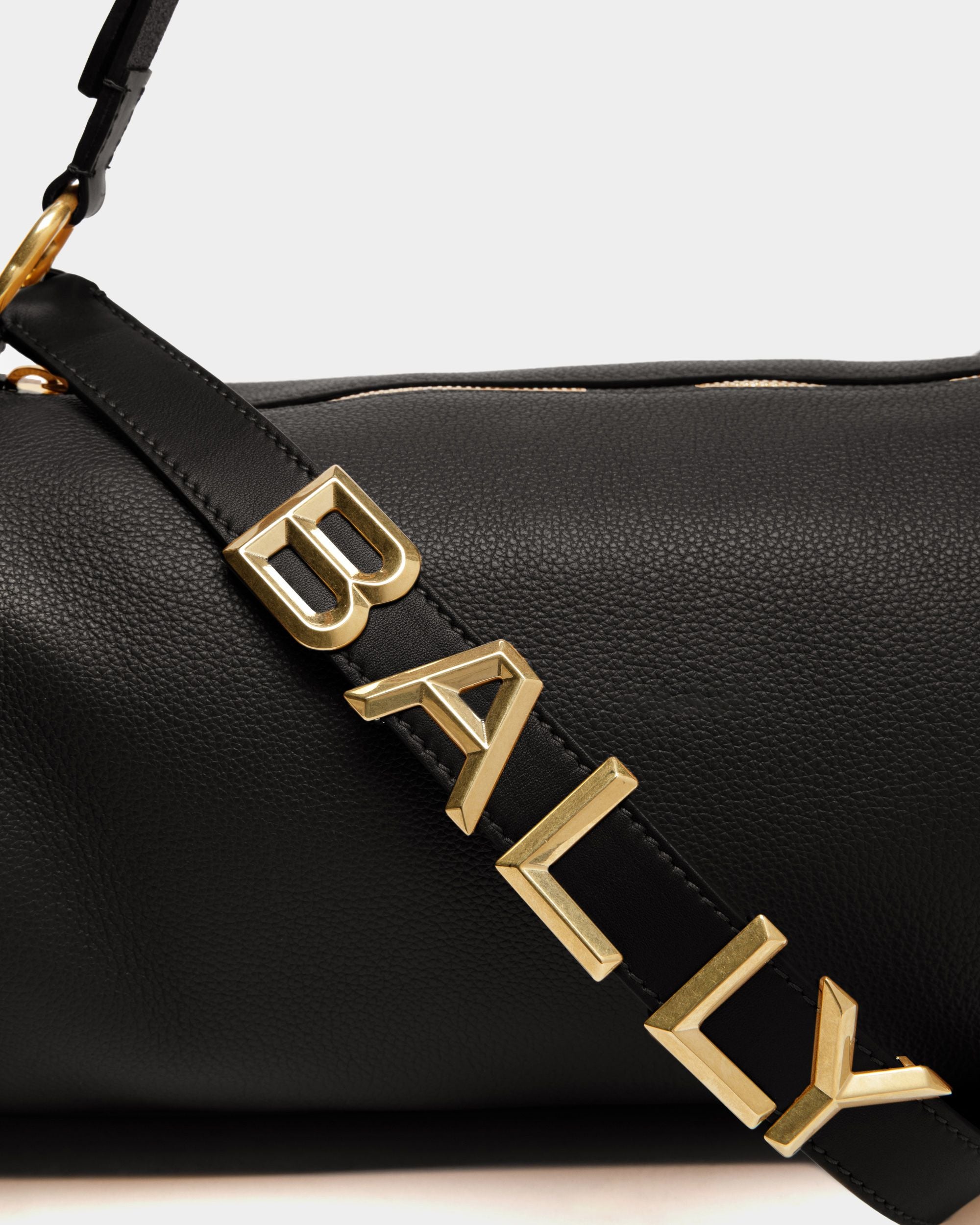 Small Barrel Crossbody Bag In Black Leather - Women's - Bally - 03