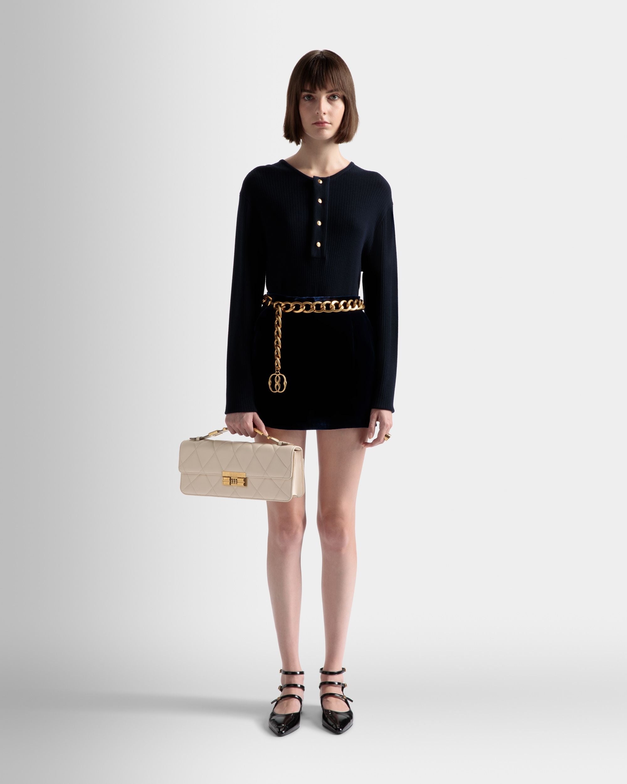 Logo Crossbody Large In Bone Leather - Women's - Bally - 02