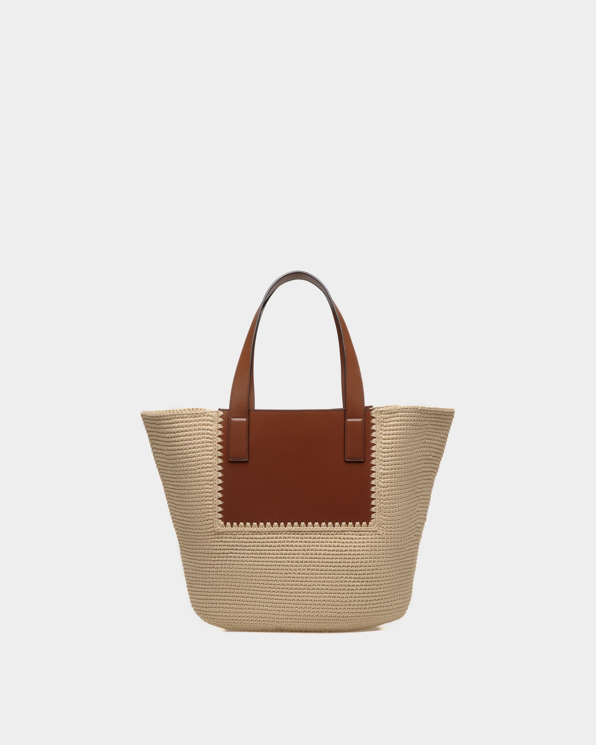 Lace Tote Bag in Cotton and Leather - Women's - Bally - 02