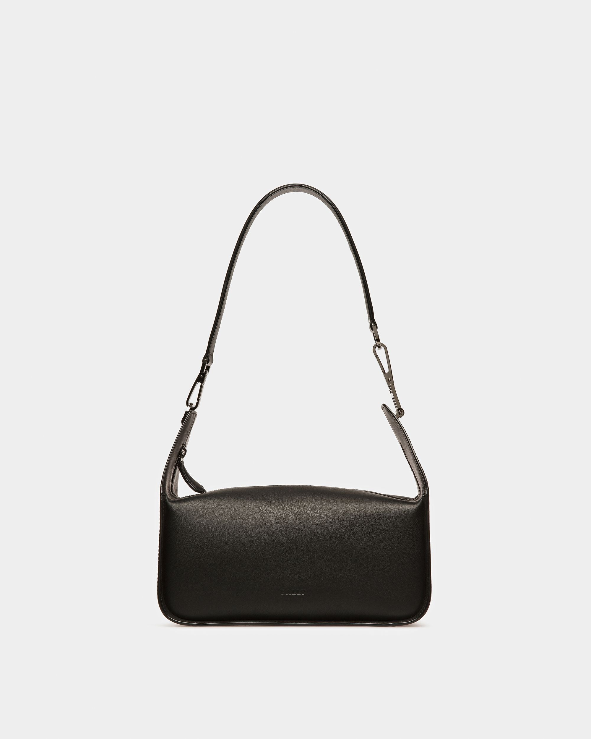 B-Hook Leather Shoulder Bag In Black - Women's - Bally - 08