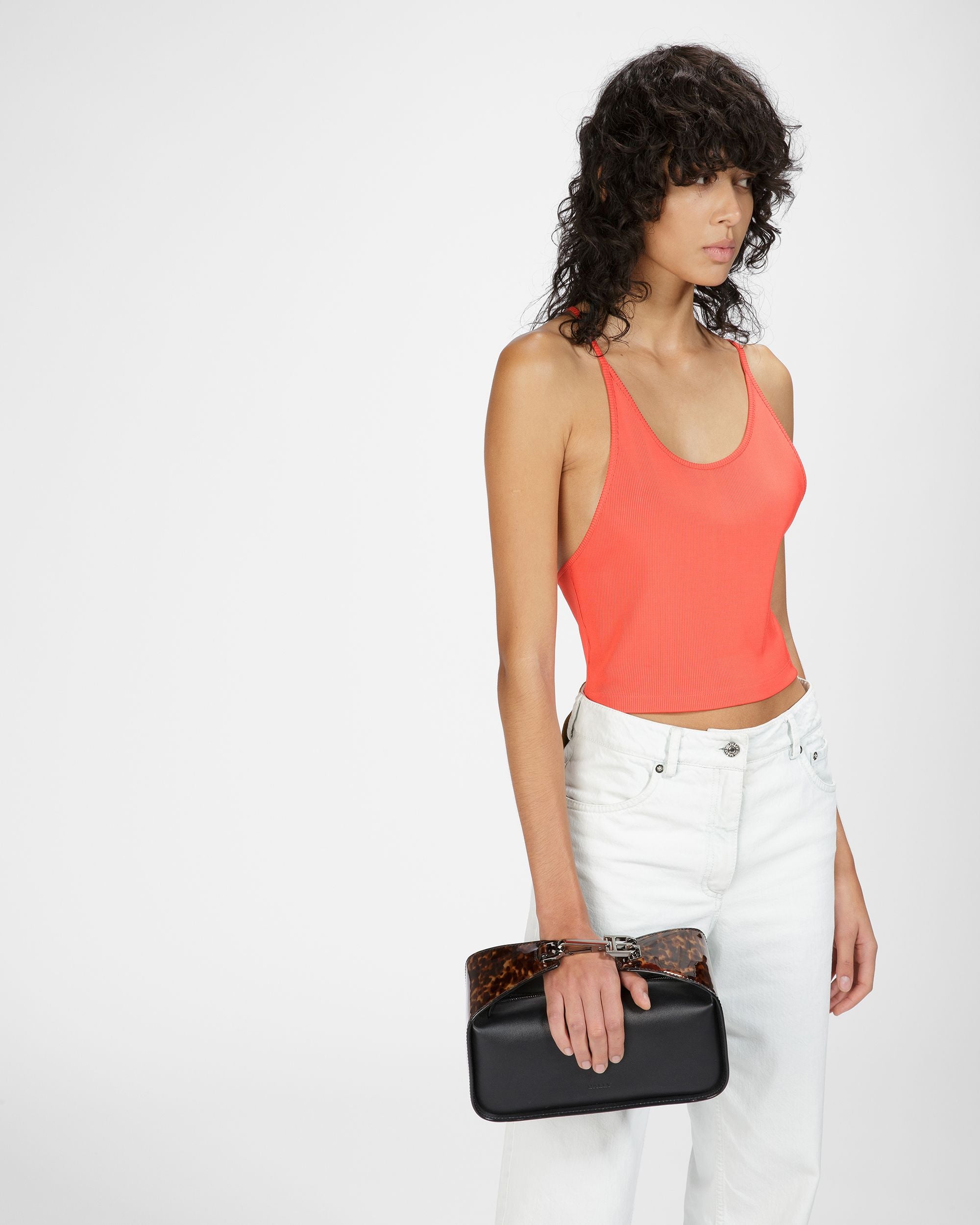 B-Hook Leather Shoulder Bag In Black - Women's - Bally - 09