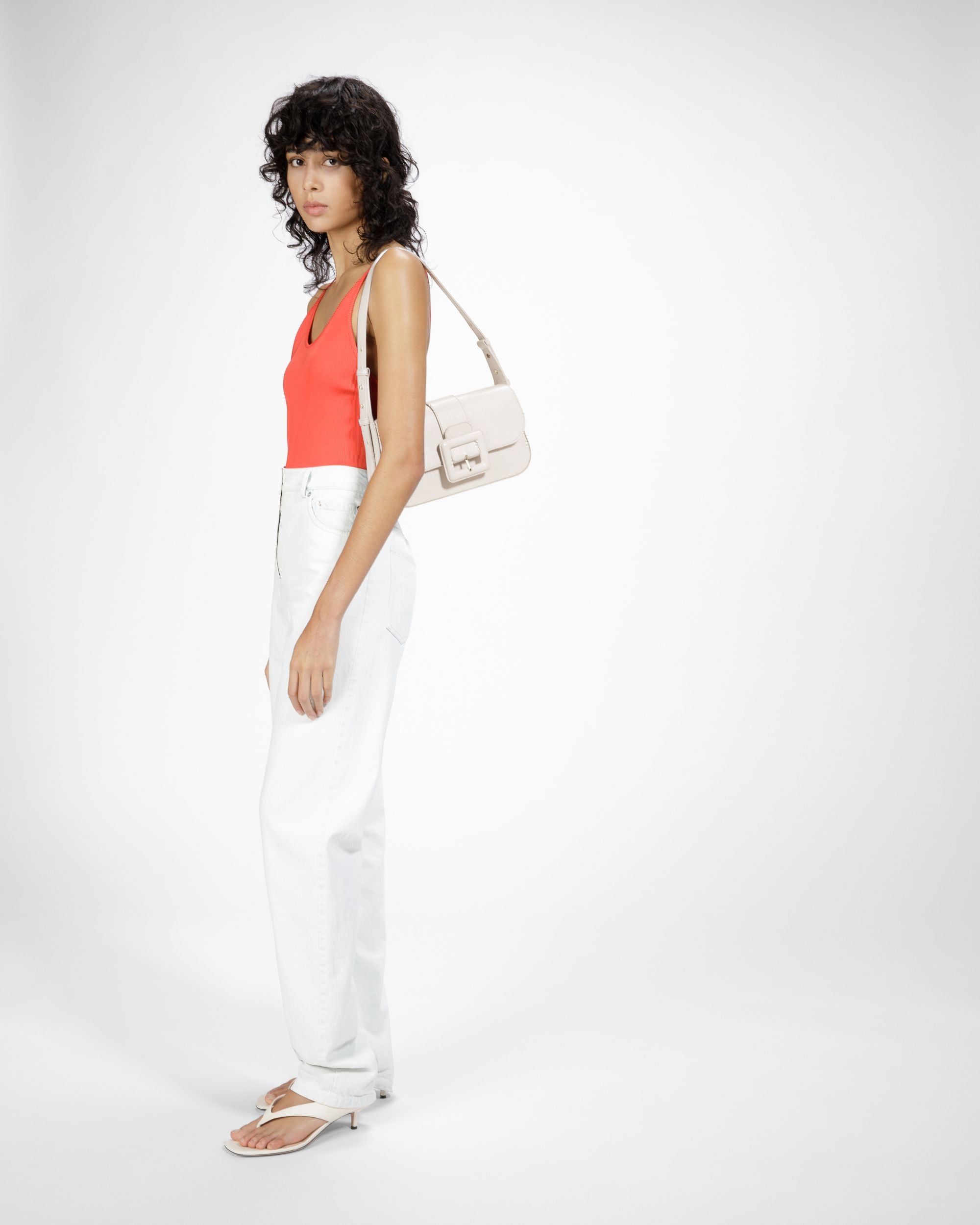 Jadha Leather Shoulder Bag In Bone - Women's - Bally - 06