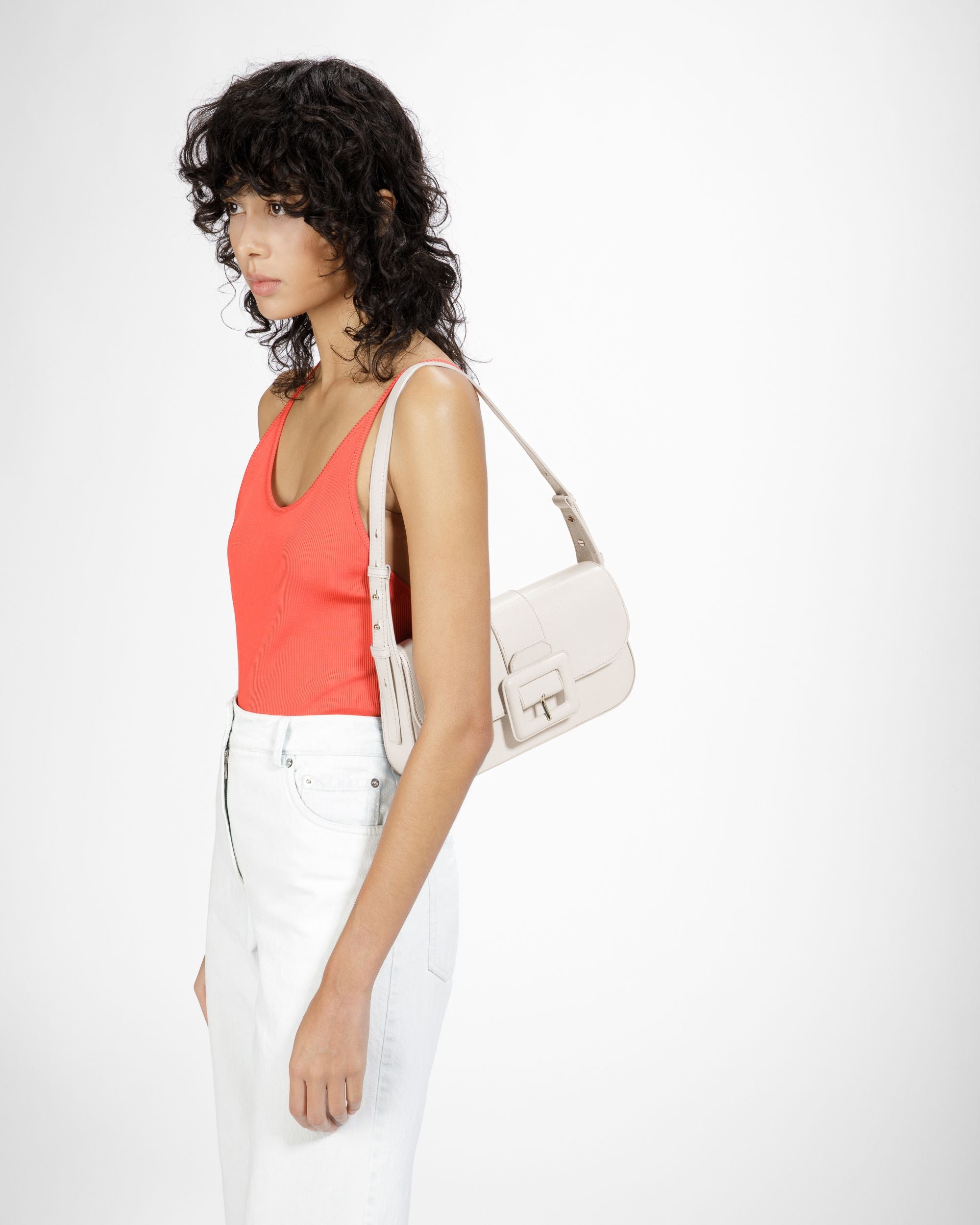 Jadha Leather Shoulder Bag In Bone - Women's - Bally - 08