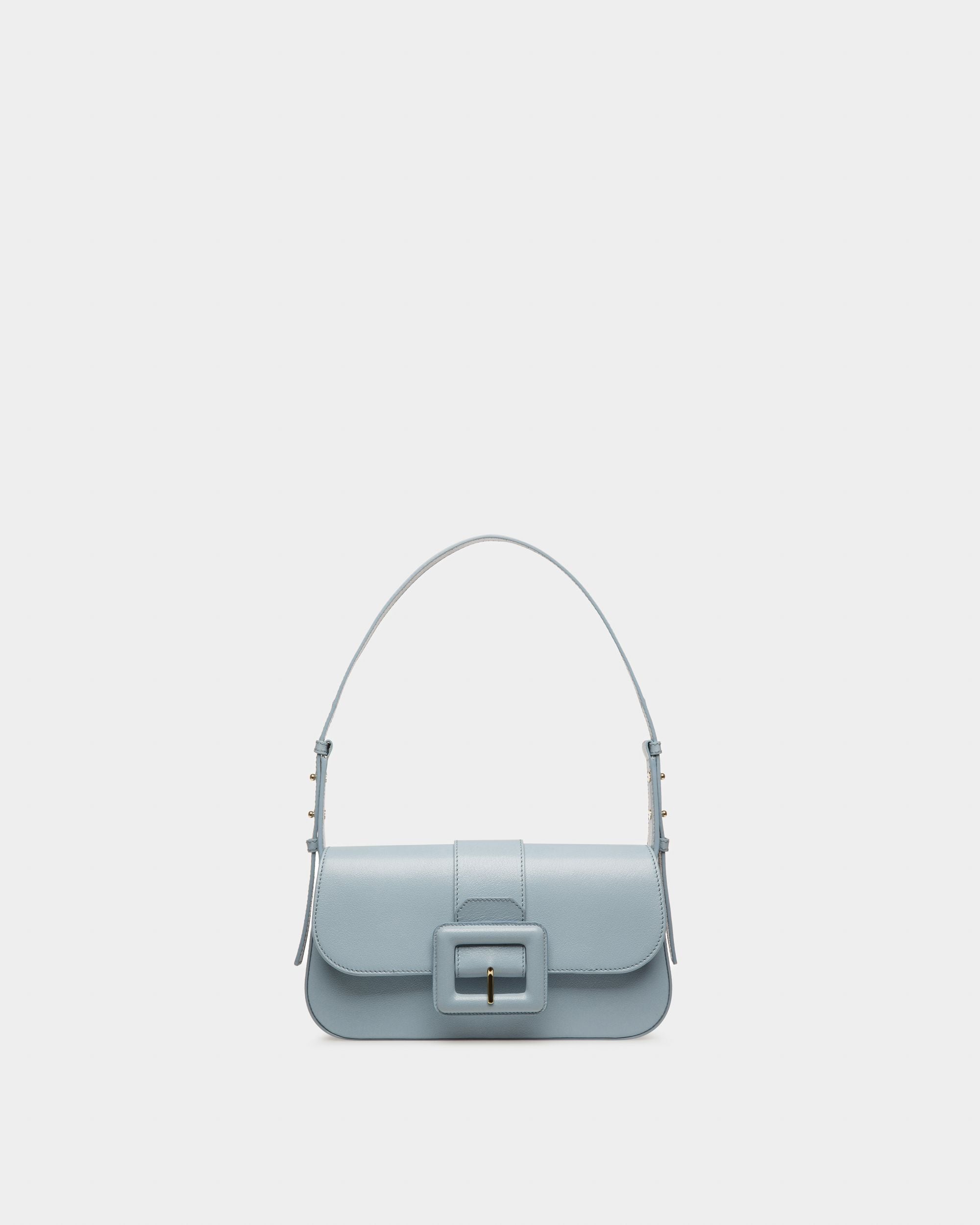 Jadha Leather Shoulder Bag In Light Blue - Women's - Bally - 01