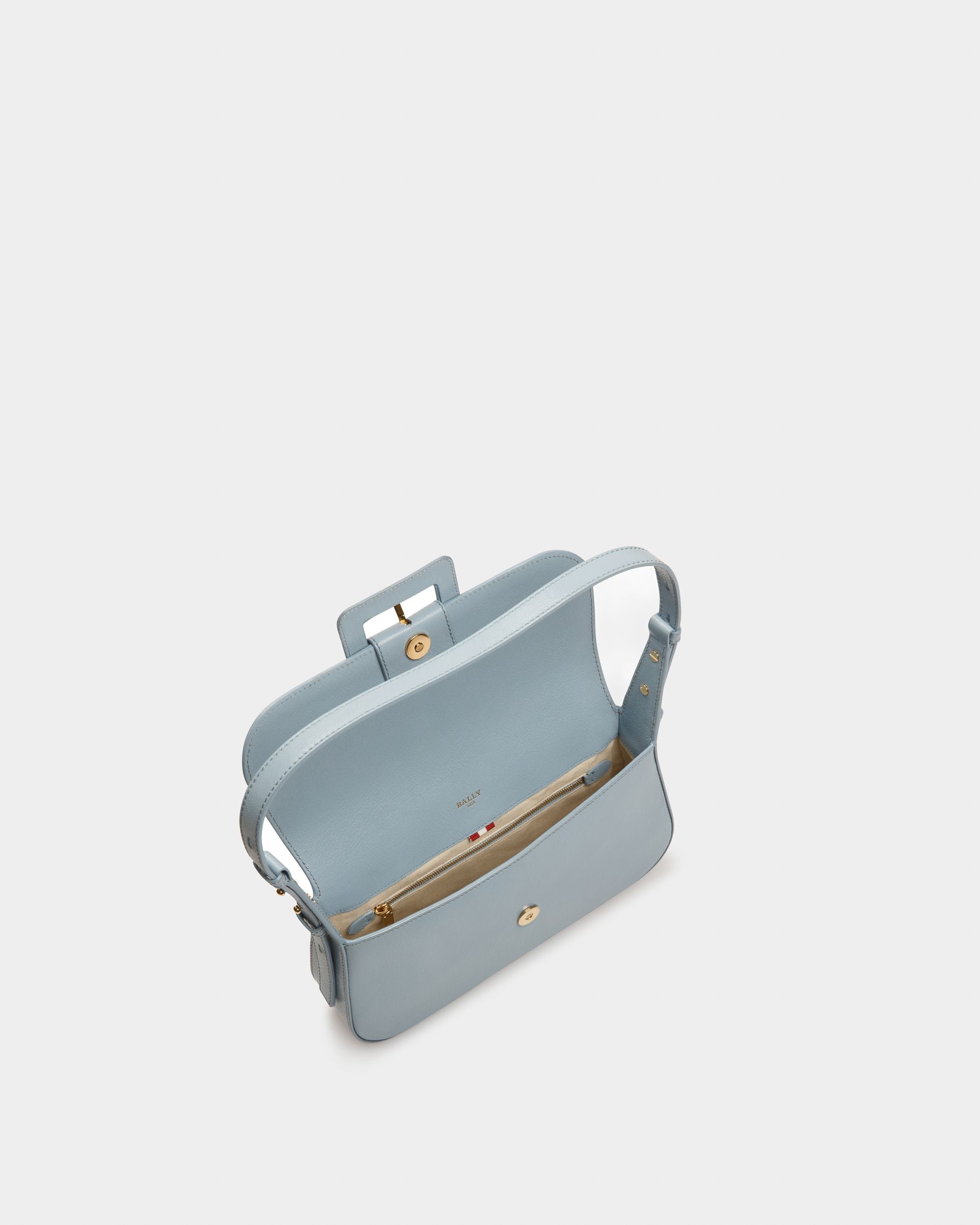 Jadha Leather Shoulder Bag In Light Blue - Women's - Bally - 04