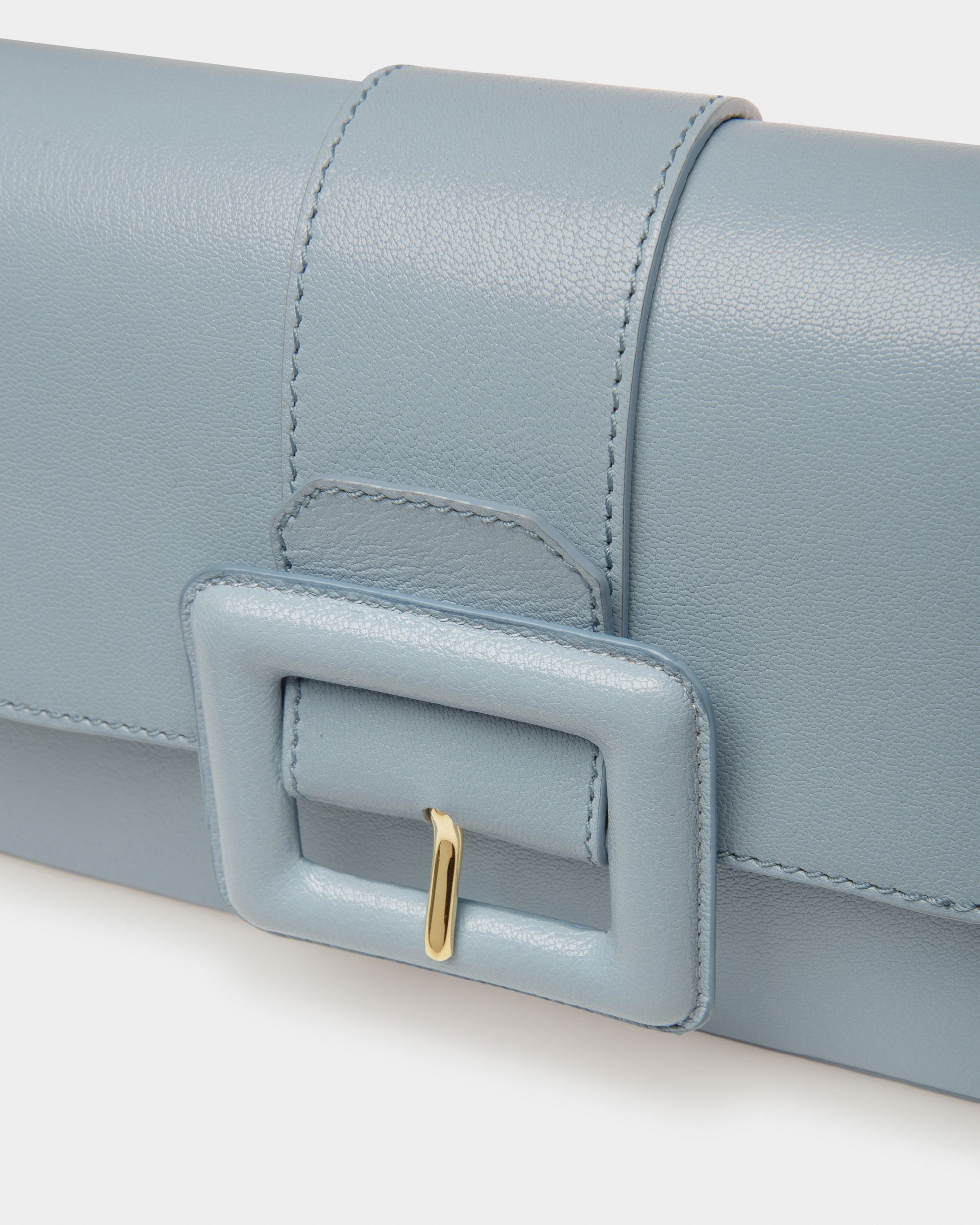 Jadha Leather Shoulder Bag In Light Blue - Women's - Bally - 05
