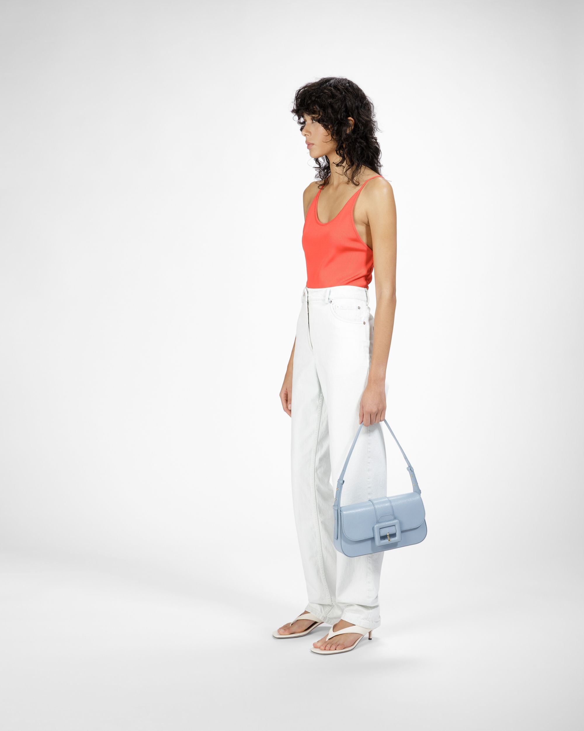 Jadha Leather Shoulder Bag In Light Blue - Women's - Bally - 07