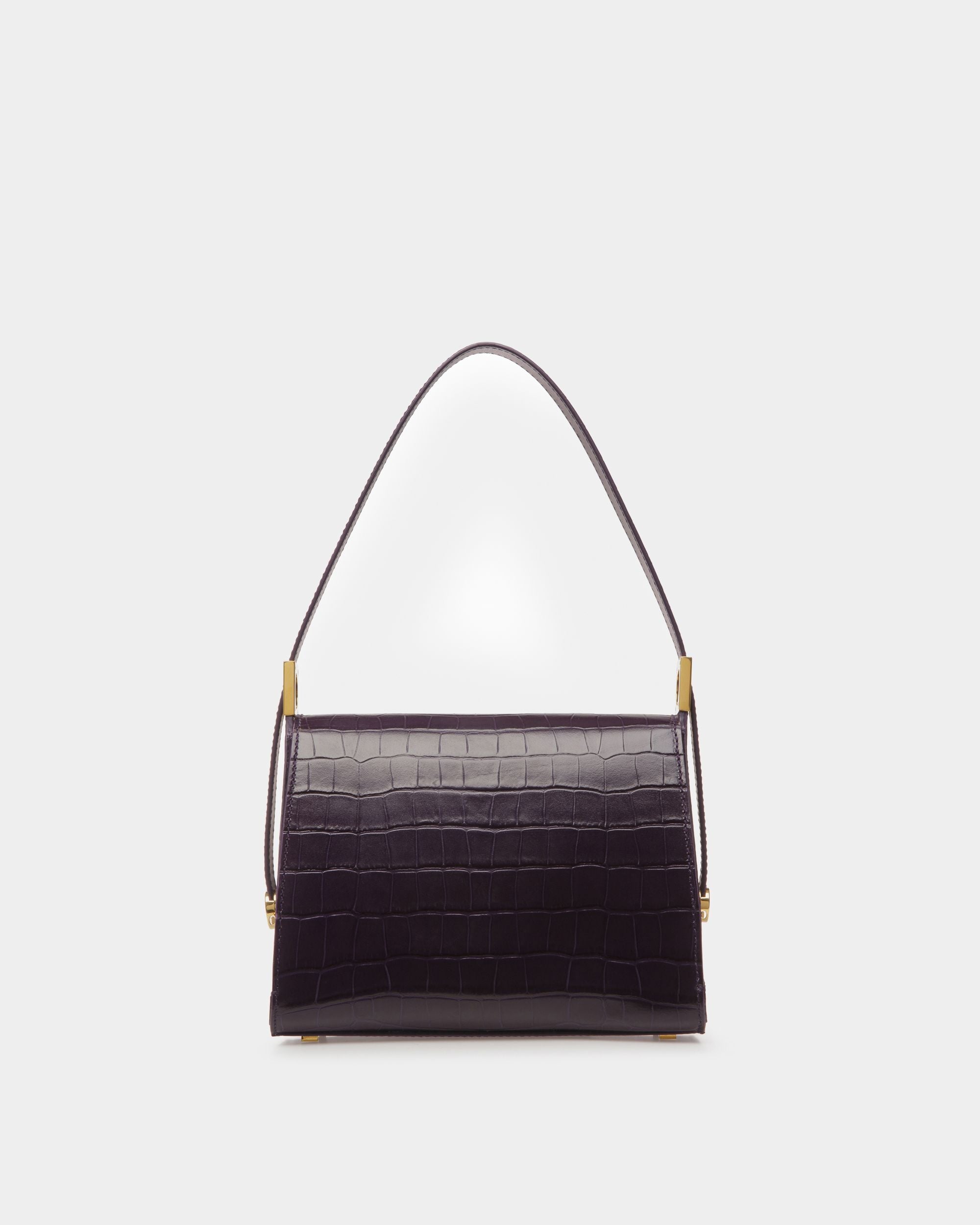 Emblem Top Handle Bag In Orchid Leather - Women's - Bally - 03