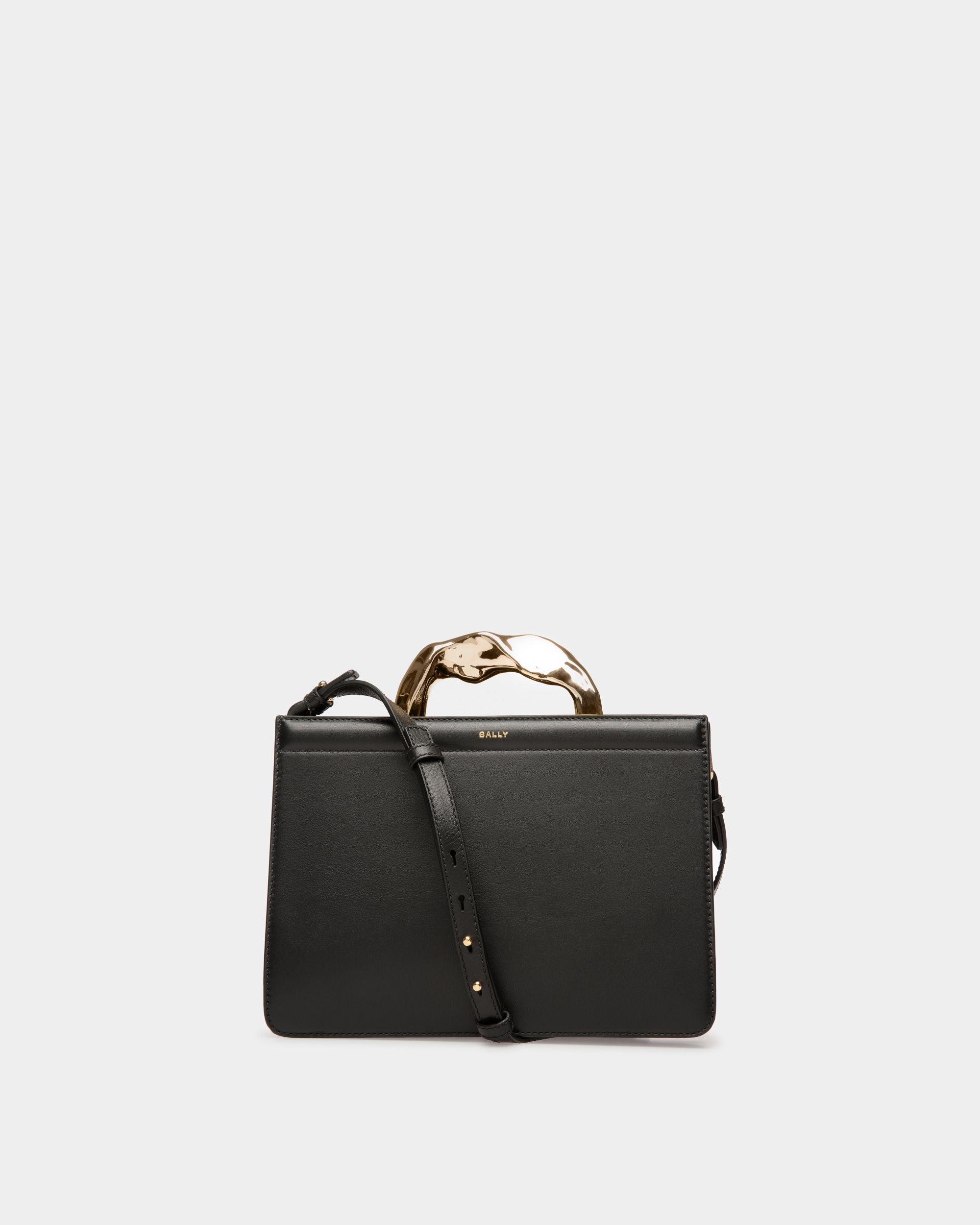 Baroque Top Handle Bag In Black Leather - Women's - Bally - 01