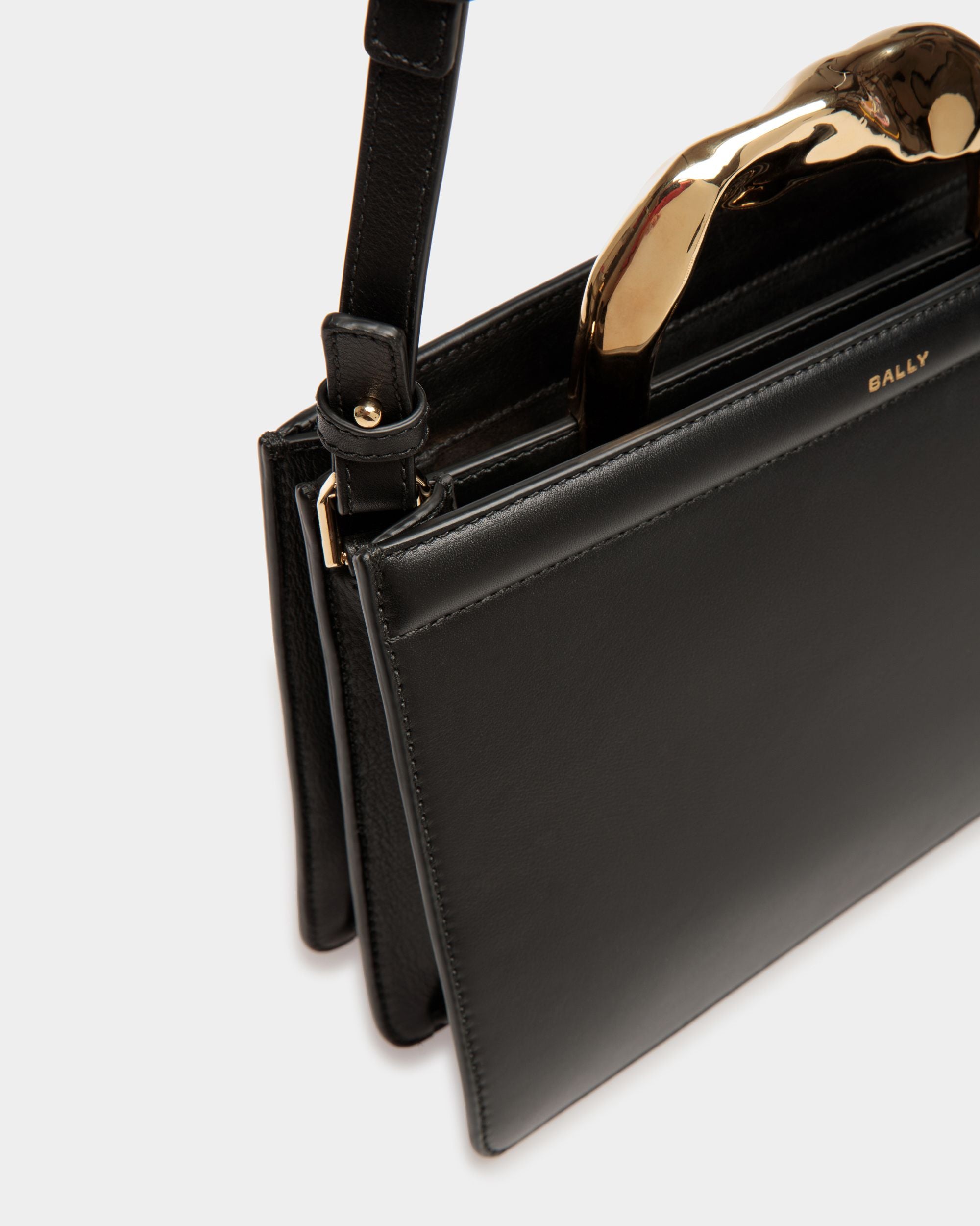 Baroque Top Handle Bag In Black Leather - Women's - Bally - 06