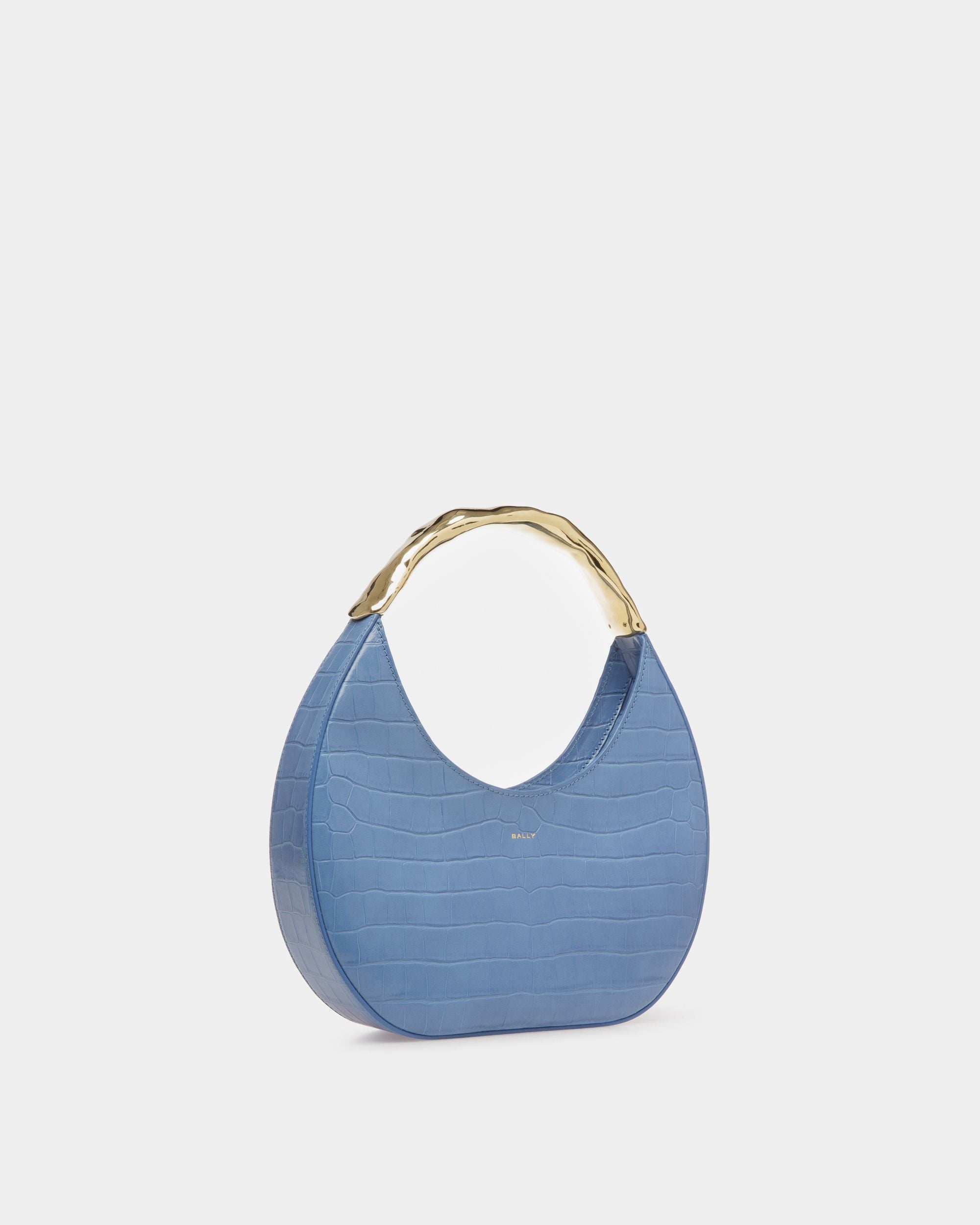 Baroque Hobo Bag In Blue Kiss Leather - Women's - Bally - 04