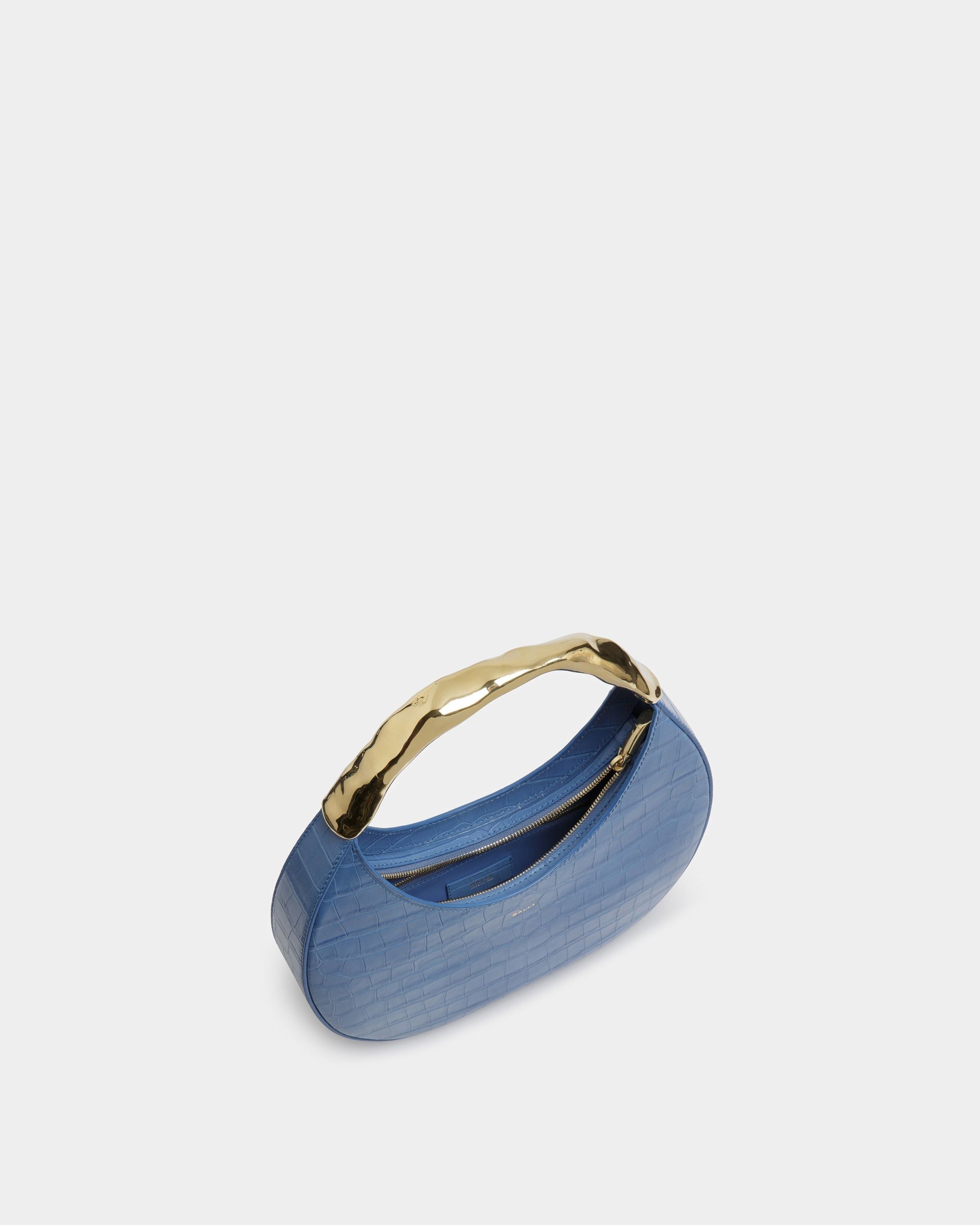 Baroque Hobo Bag In Blue Kiss Leather - Women's - Bally - 05