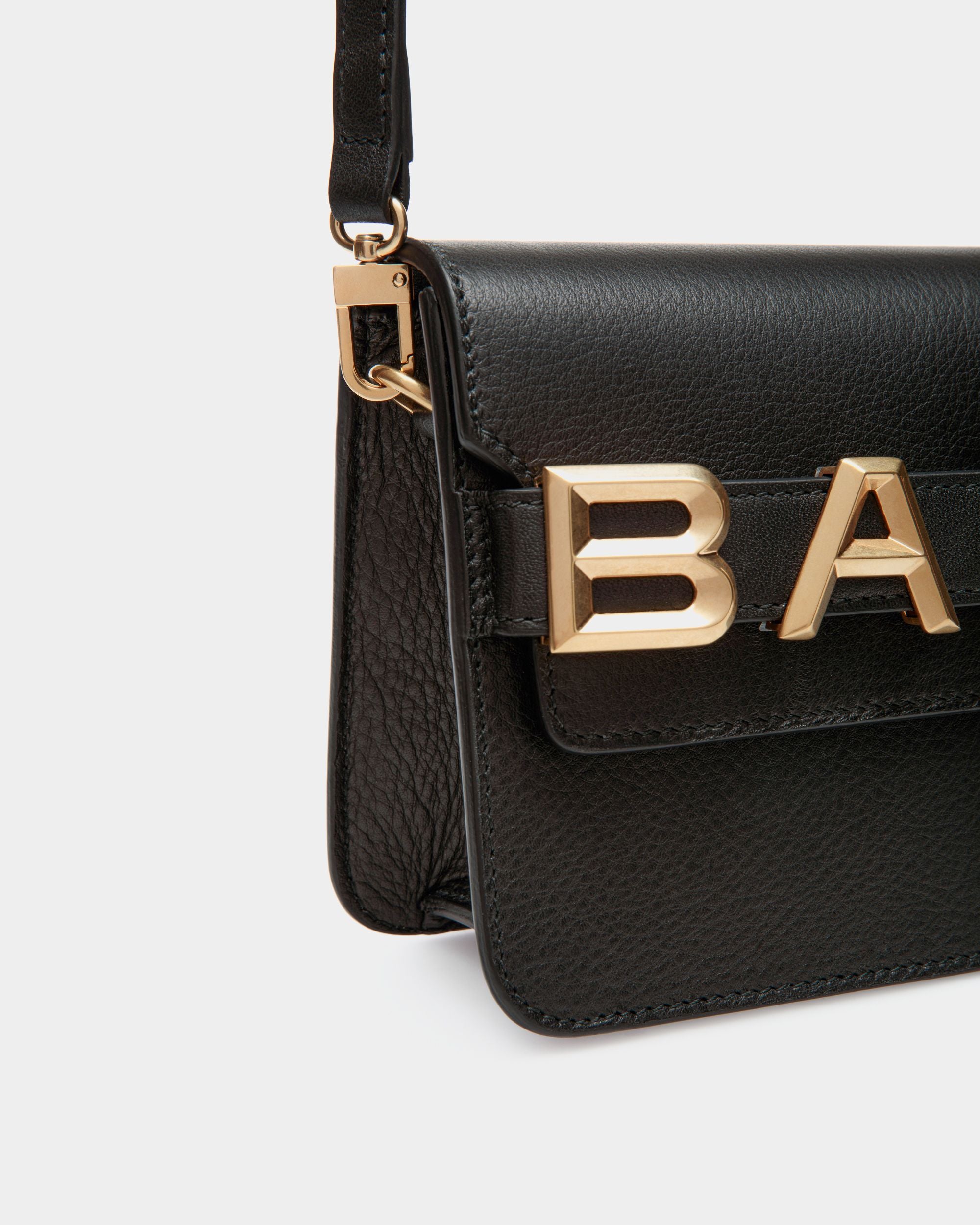 Logo Crossbody In Black Leather - Women's - Bally - 06