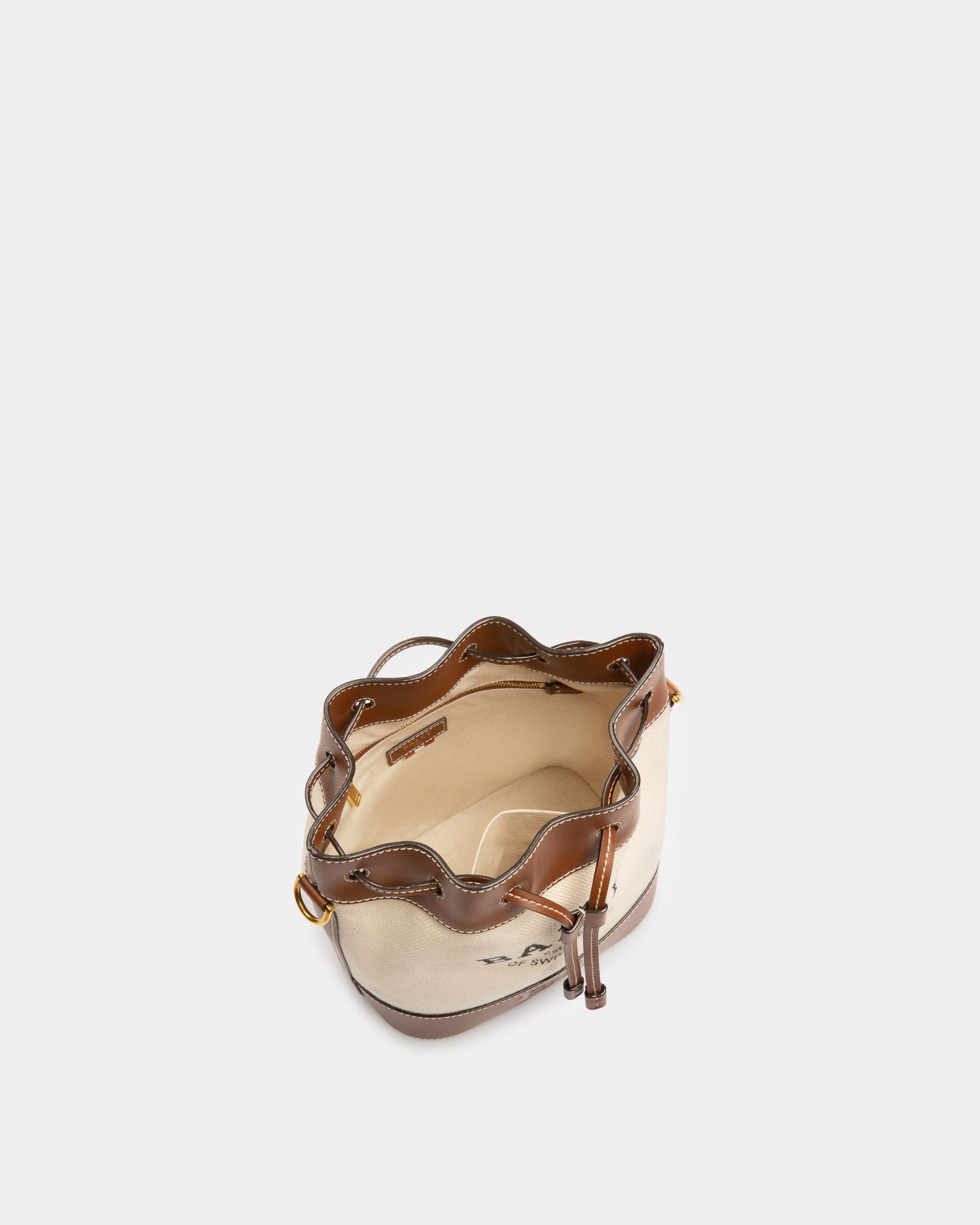 Cleoh Fabric Bucket Bag In Natural - Women's - Bally - 03