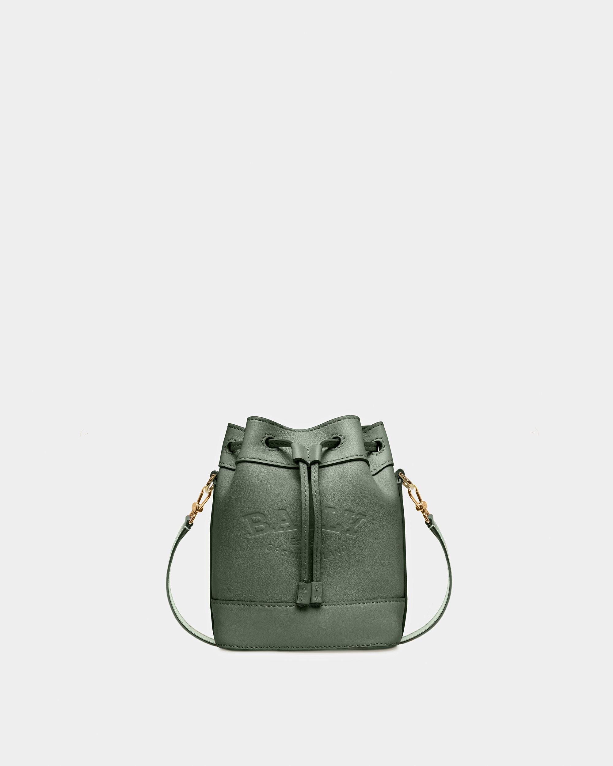 Cleoh Leather Bucket Bag In Sage - Women's - Bally - 01