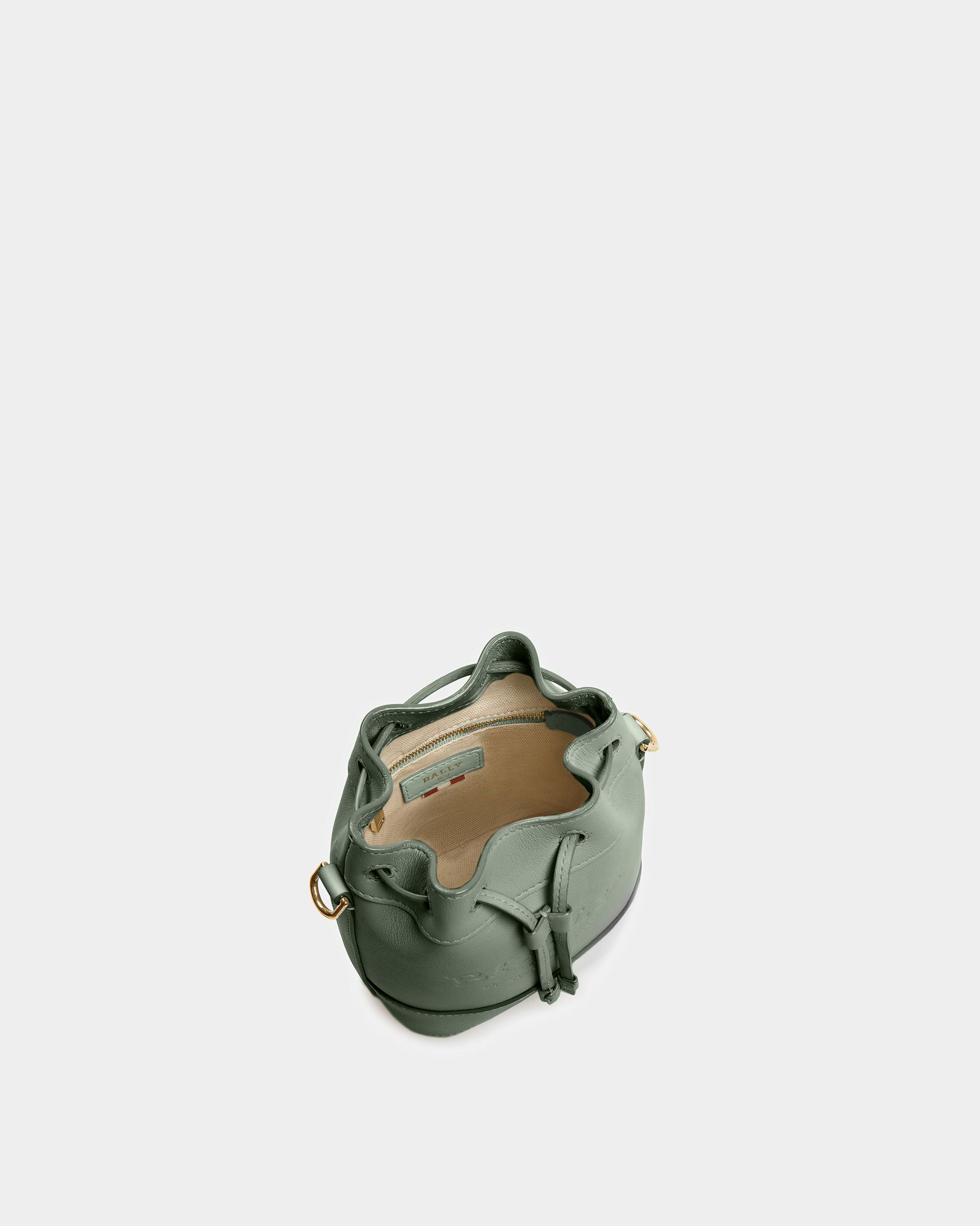Cleoh Leather Bucket Bag In Sage - Women's - Bally - 03