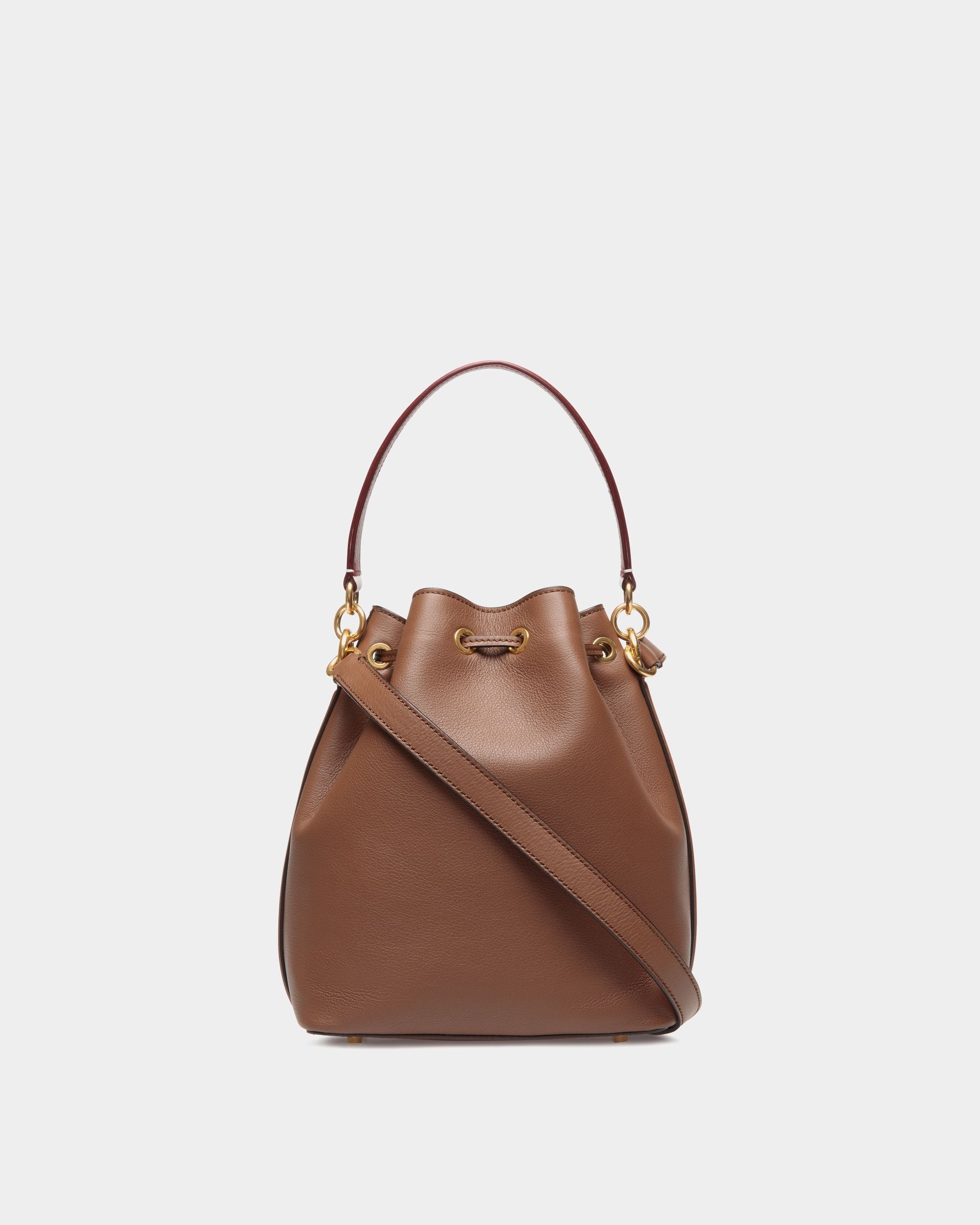 Code Bucket Bag In Brown Leather - Women's - Bally - 02