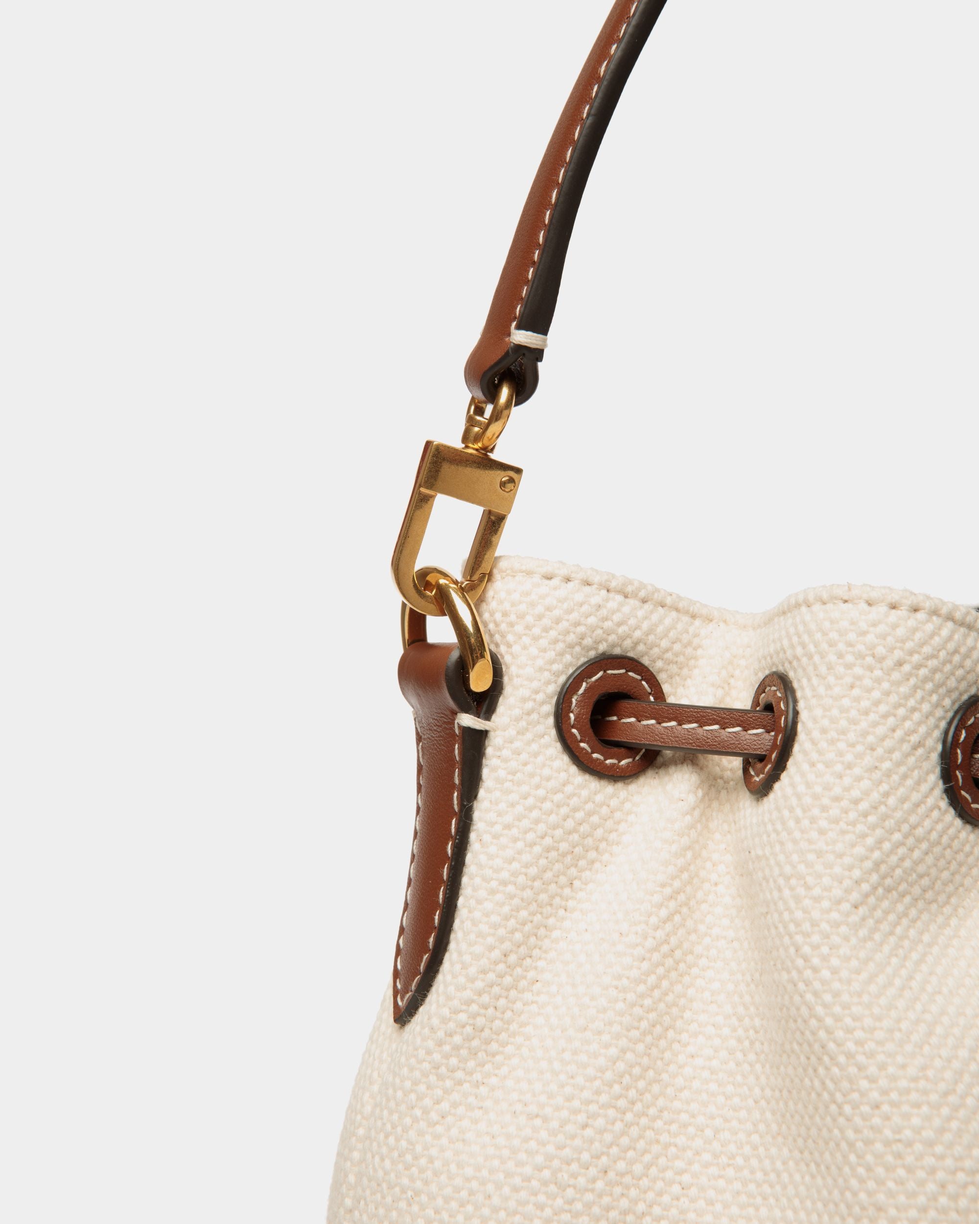 Akelei Bucket Bag in Natural Canvas - Women's - Bally - 06
