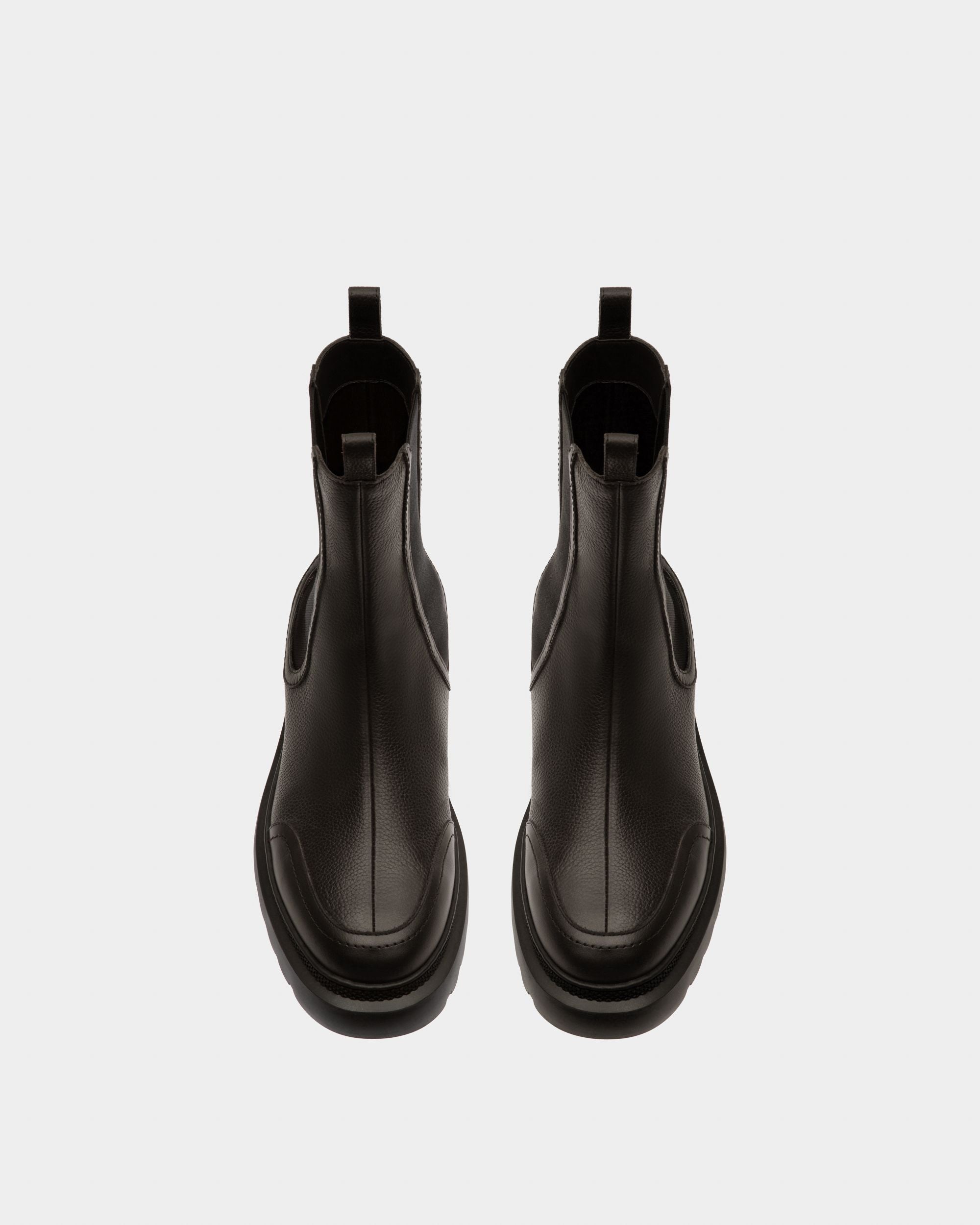 Ginny Flat Leather Boots In Black - Women's - Bally - 02
