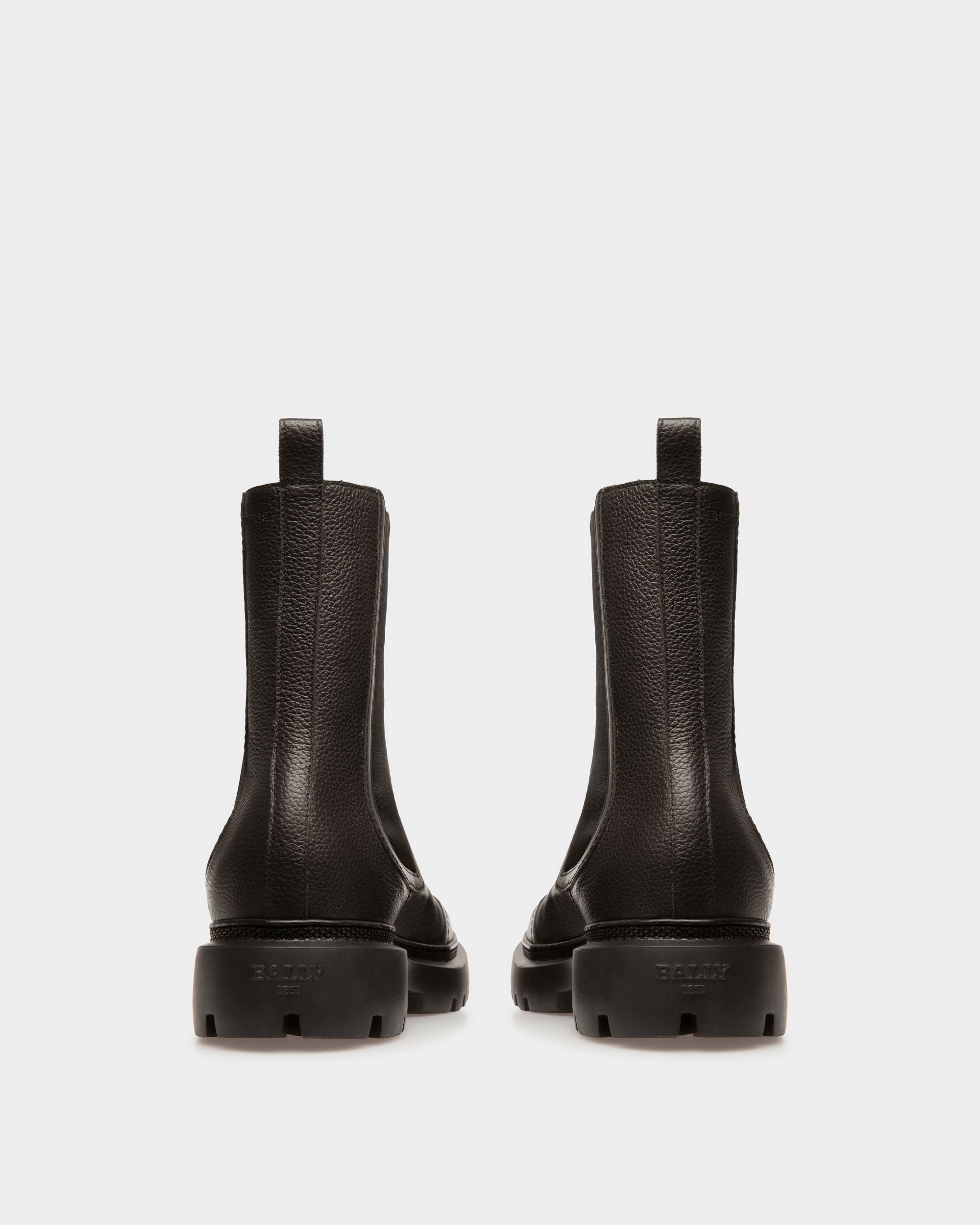 Ginny Flat Leather Boots In Black - Women's - Bally - 04