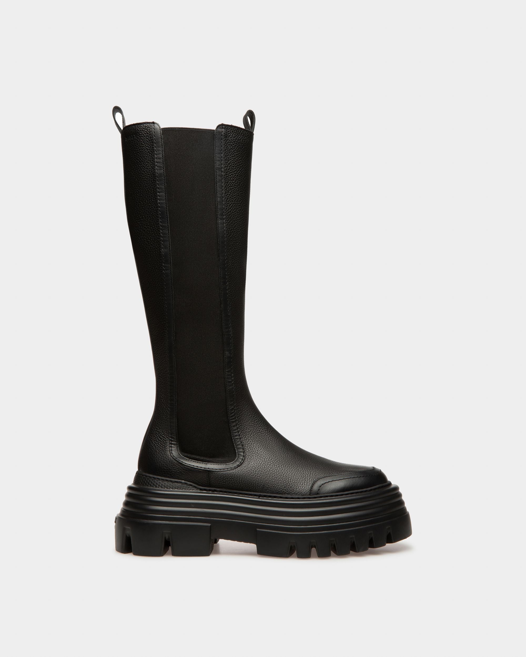 Galeen Leather Long Boots In Black - Women's - Bally - 01