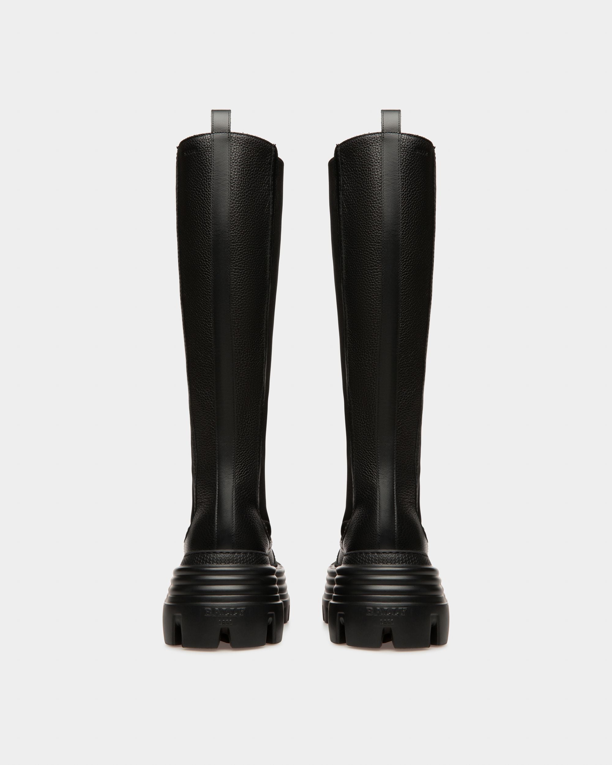Galeen Leather Long Boots In Black - Women's - Bally - 04