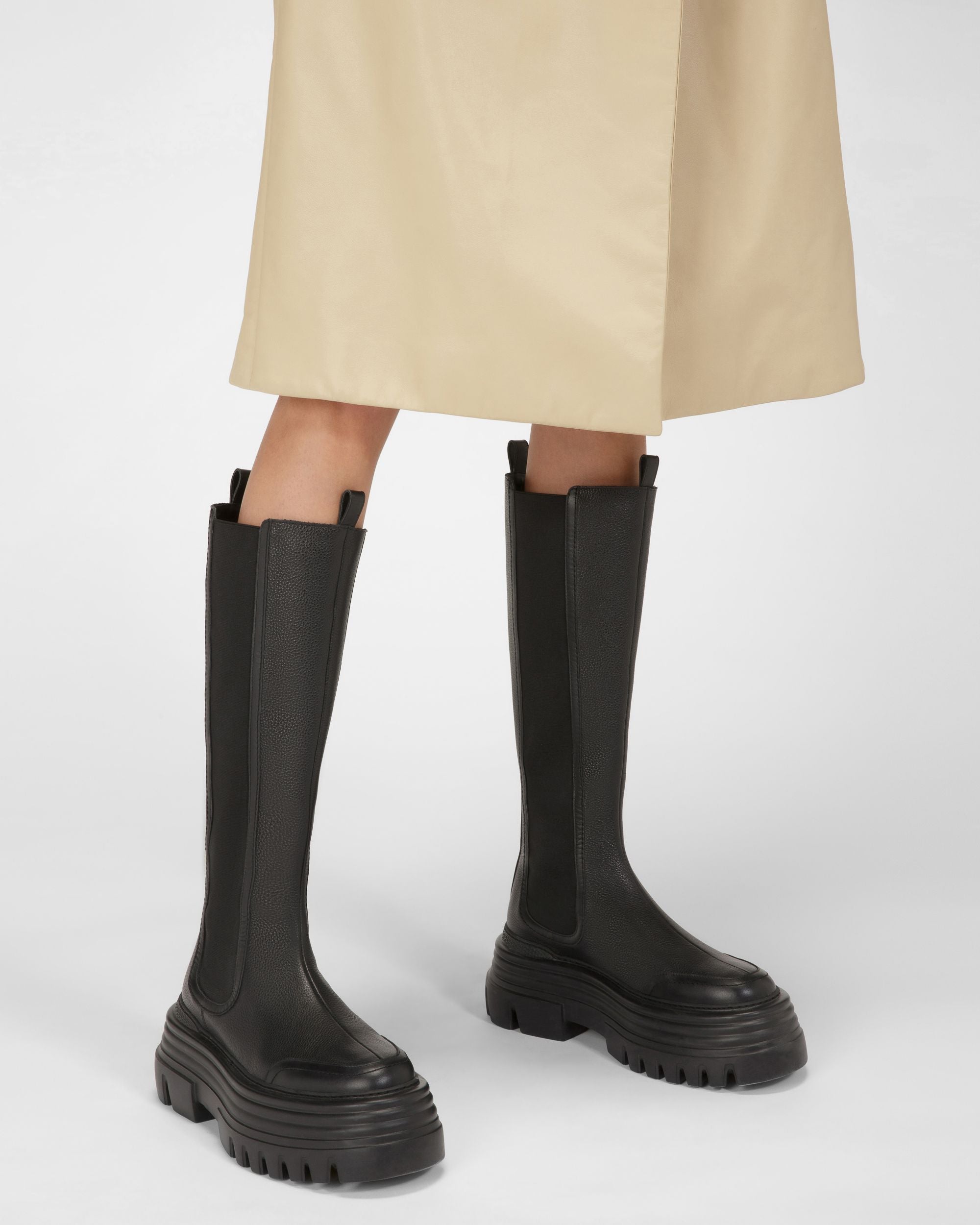 Galeen Leather Long Boots In Black - Women's - Bally - 07