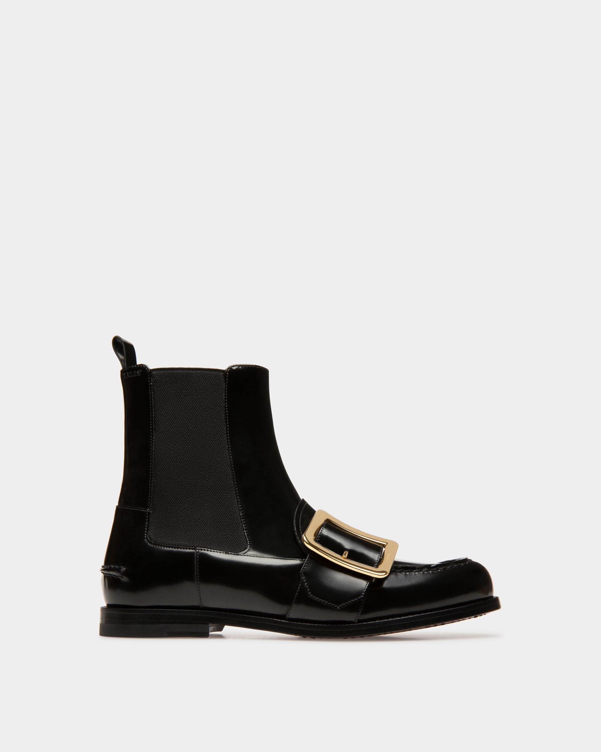 Clorine Booties In Black Leather And Elastic - Women's - Bally - 01