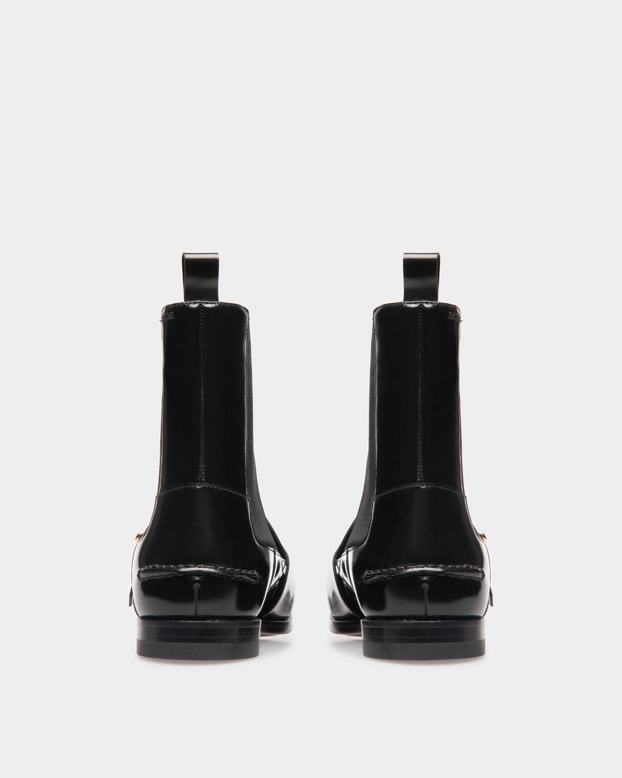 Clorine Booties In Black Leather And Elastic - Women's - Bally - 03