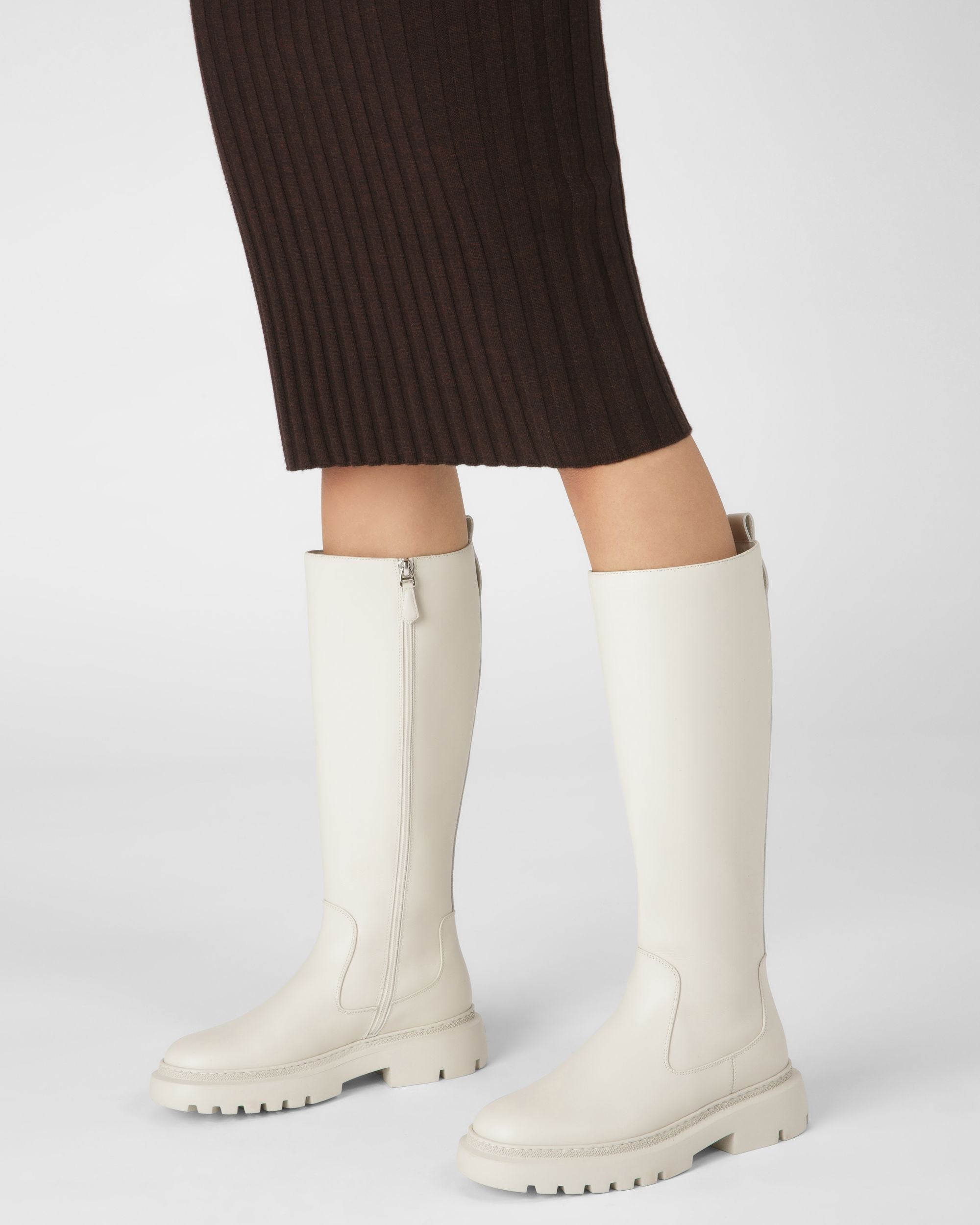 Womens white leather booties 2025