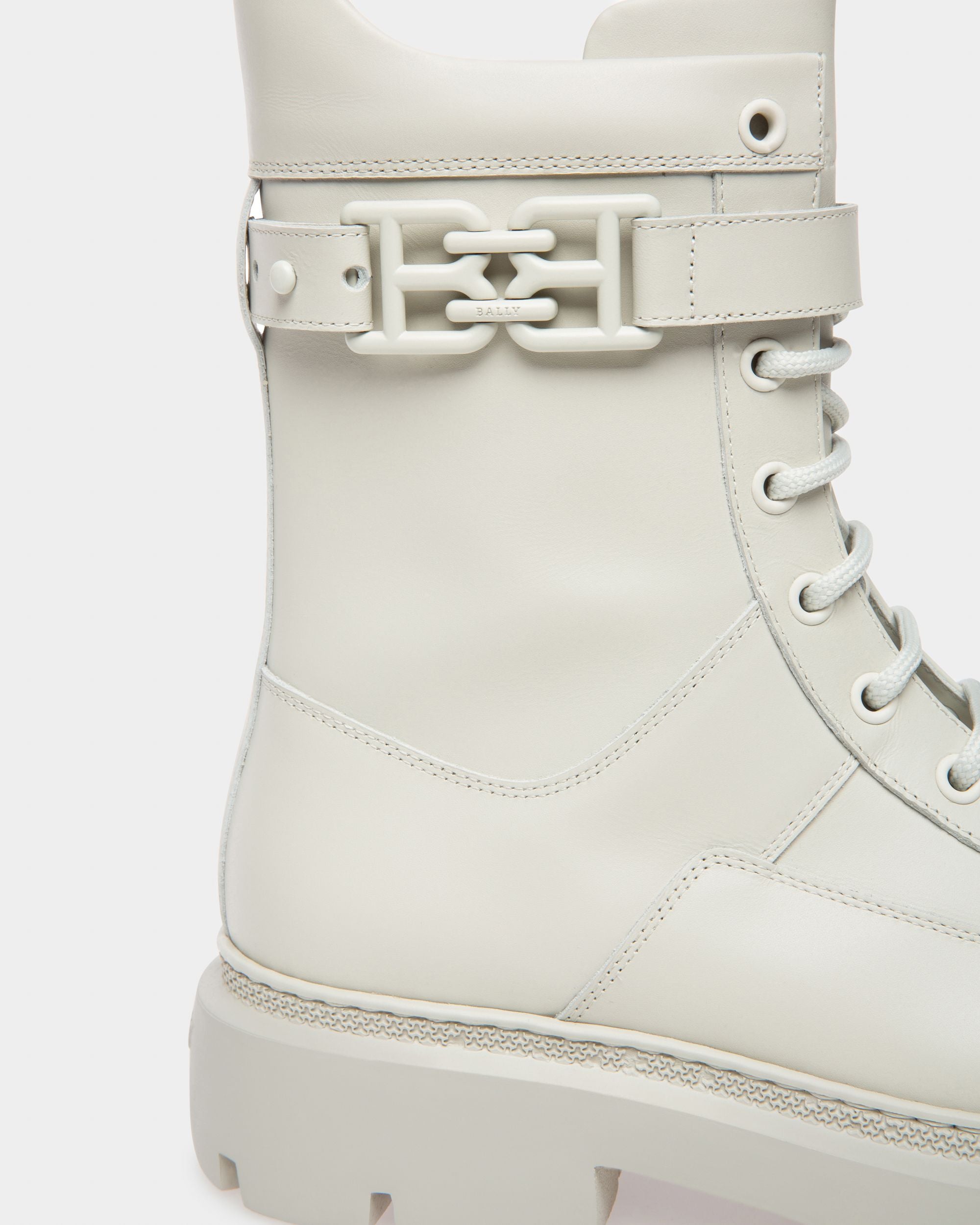 Gioele Leather Booties In Denty White - Women's - Bally - 06