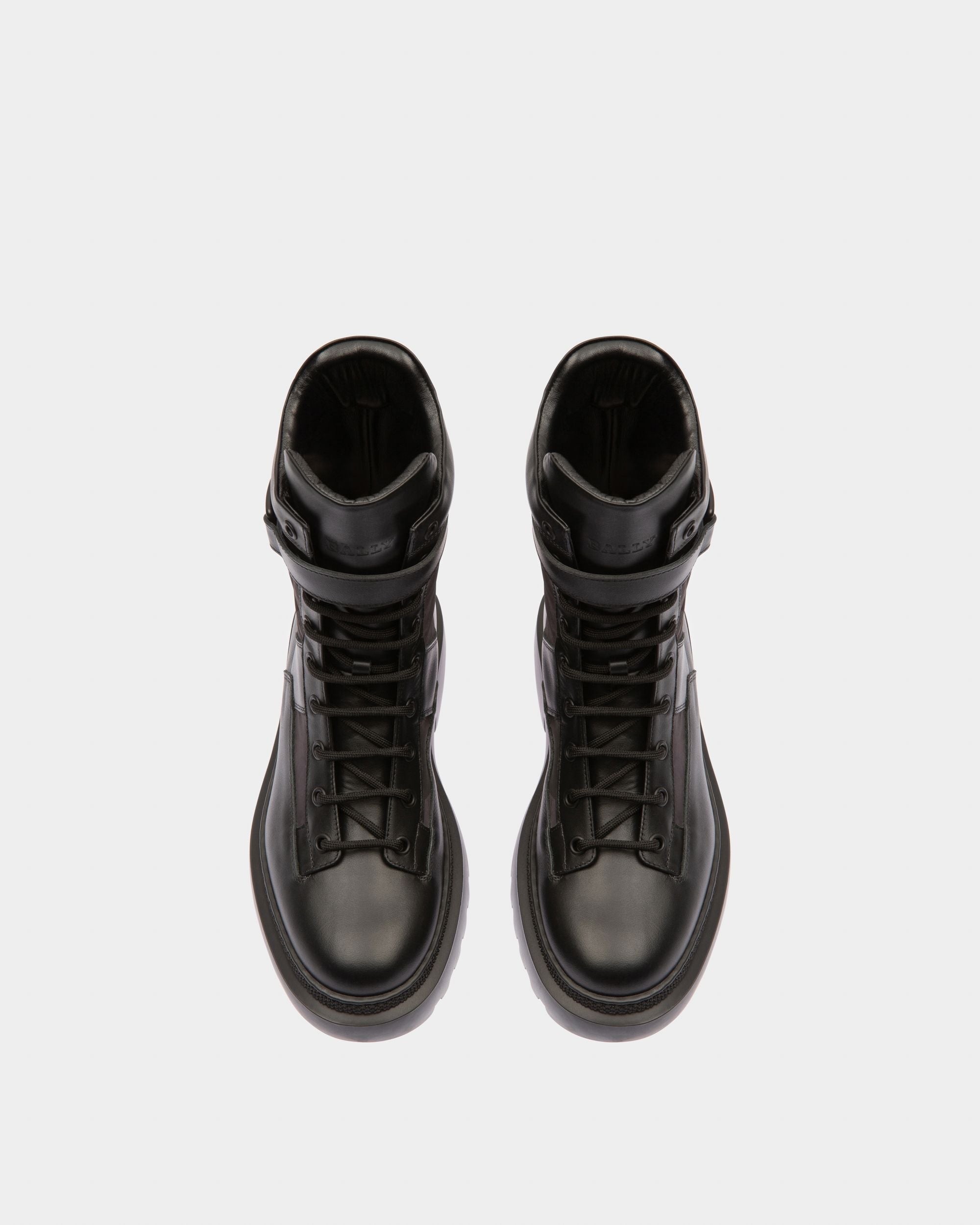Gioele Leather And Recycled Polyester Boots In Black - Women's - Bally - 02