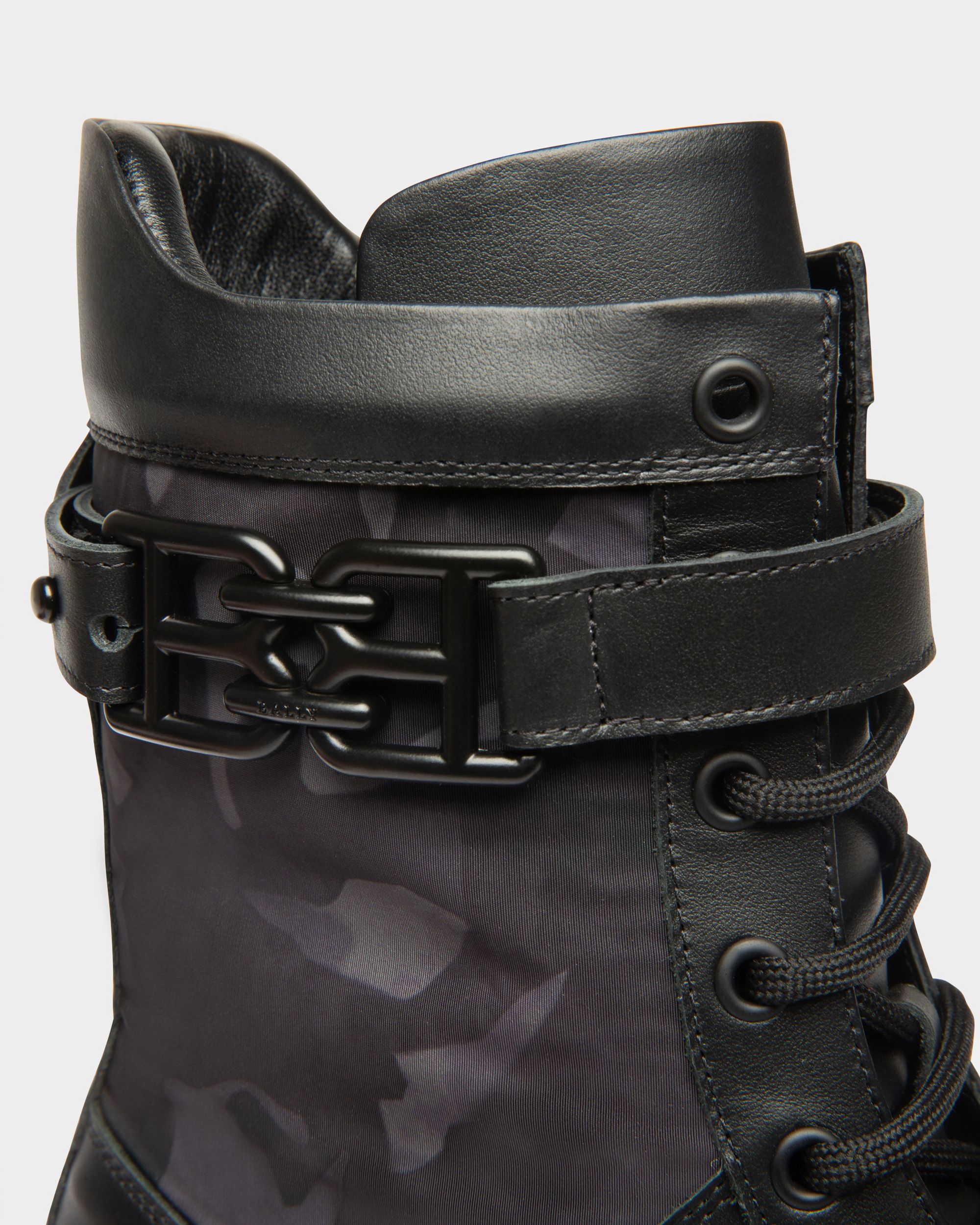 Gioele Leather And Recycled Polyester Boots In Black - Women's - Bally - 06