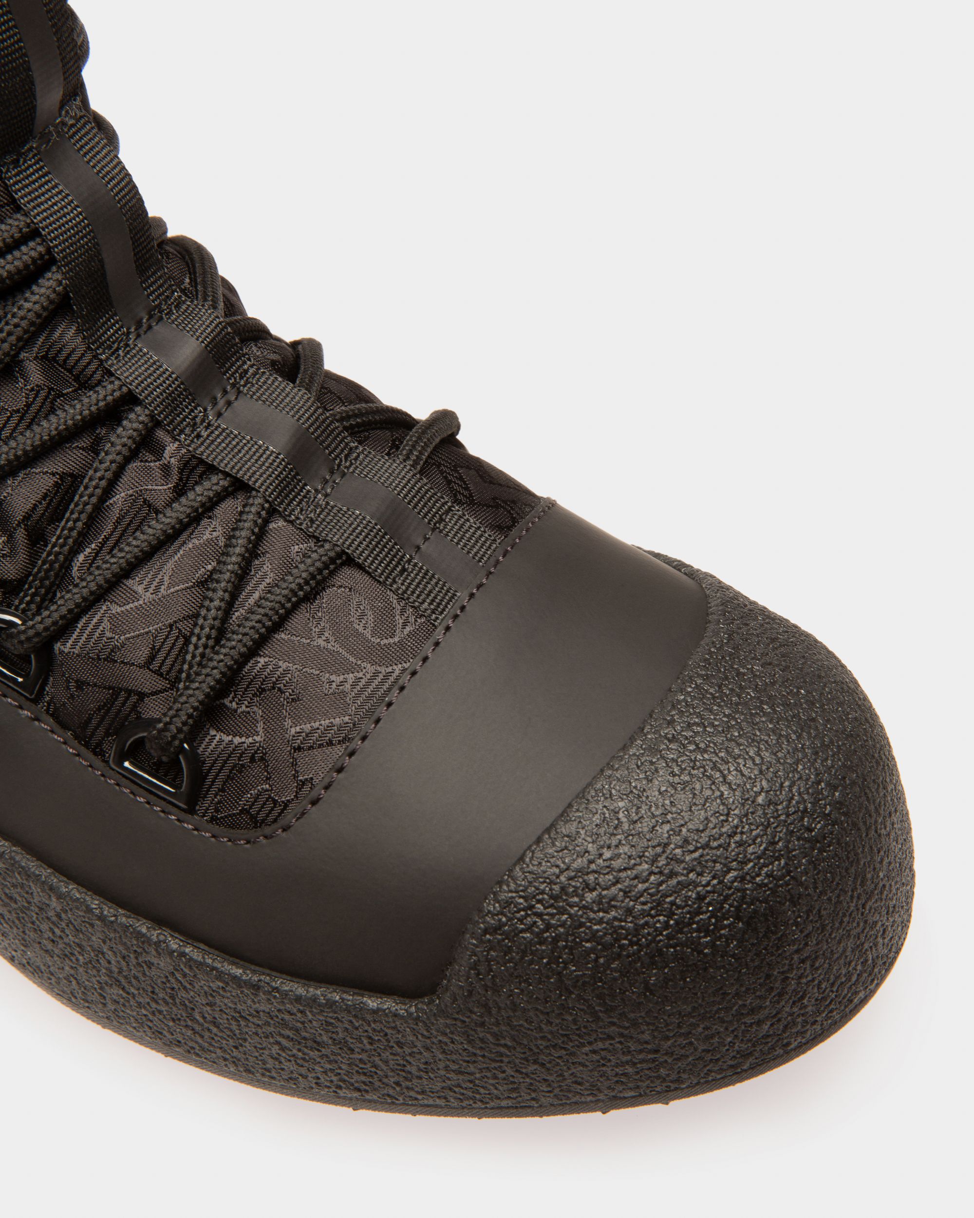 Cathye Recycled Nylon & Leather Boots In Black - Women's - Bally - 05