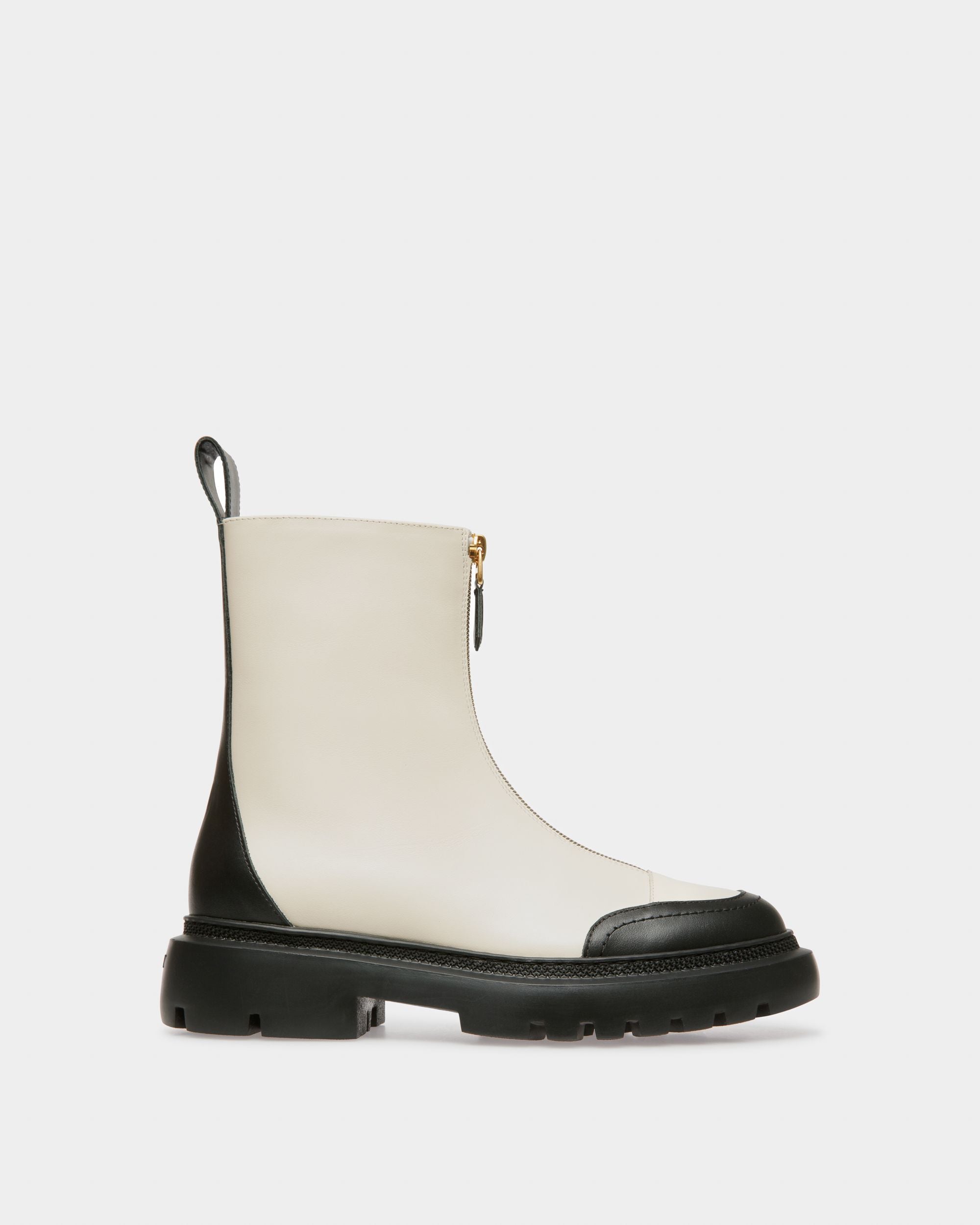 Women s Giuli Leather Booties In Bone Bally